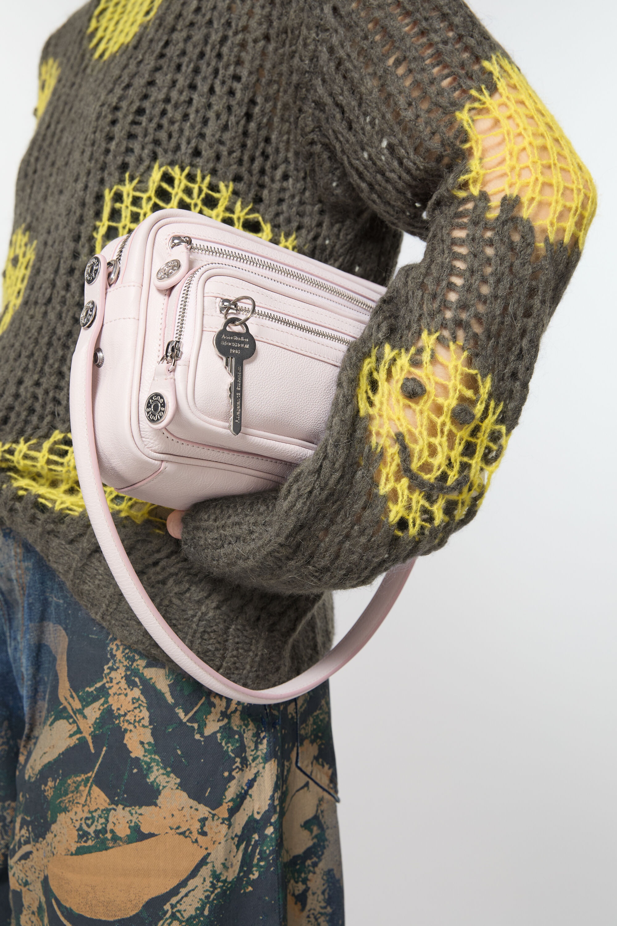 Embroidered mohair jumper - Grey/yellow - 4