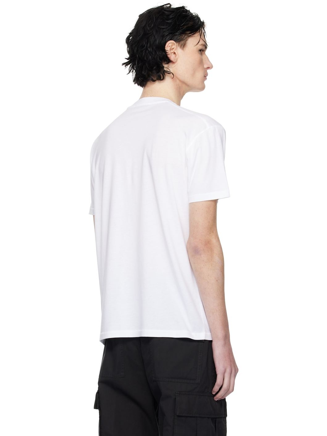 White Lyocell Cotton Crew T-shirt - 3
