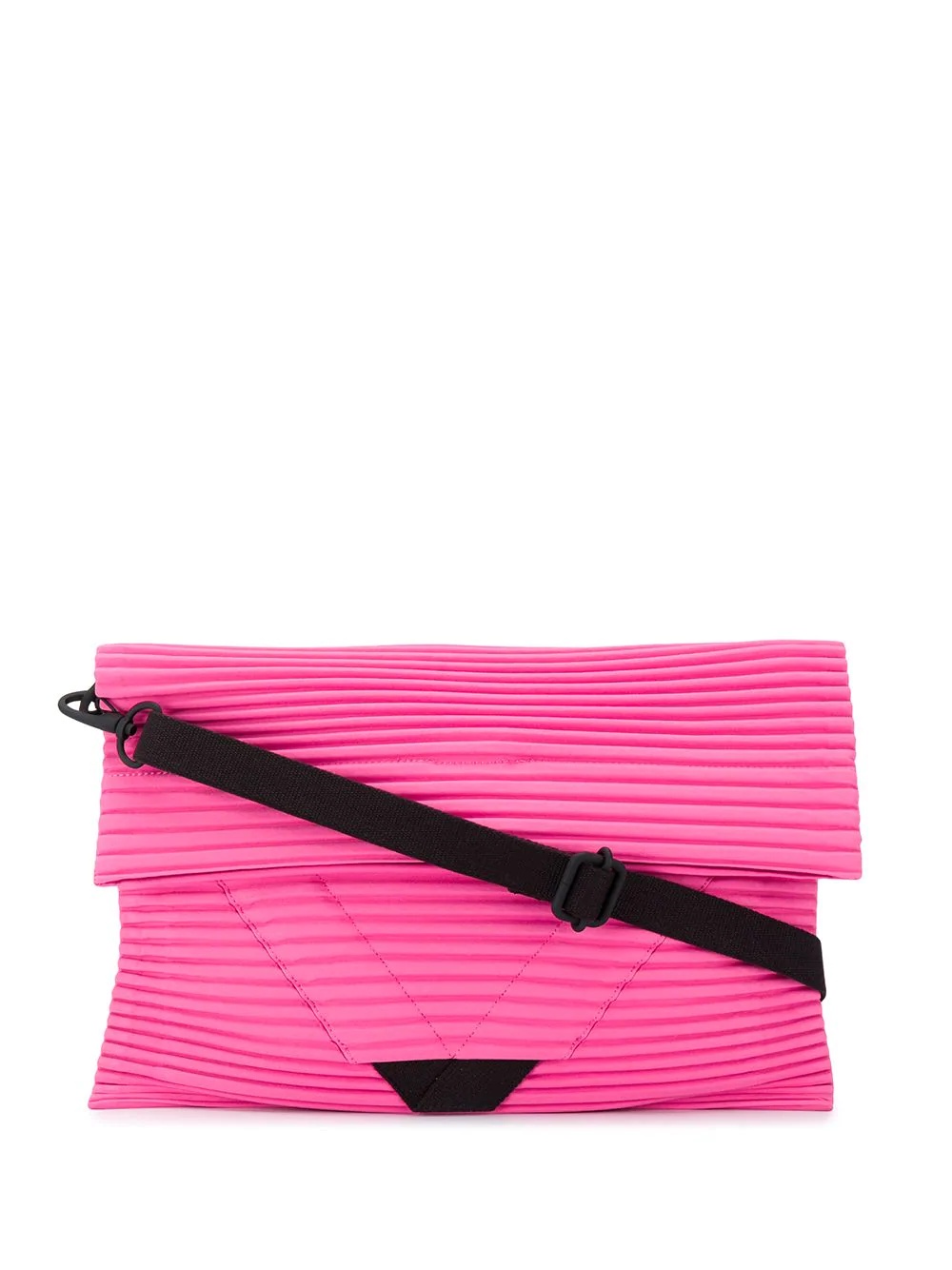 pleated fold-over shoulder bag - 1