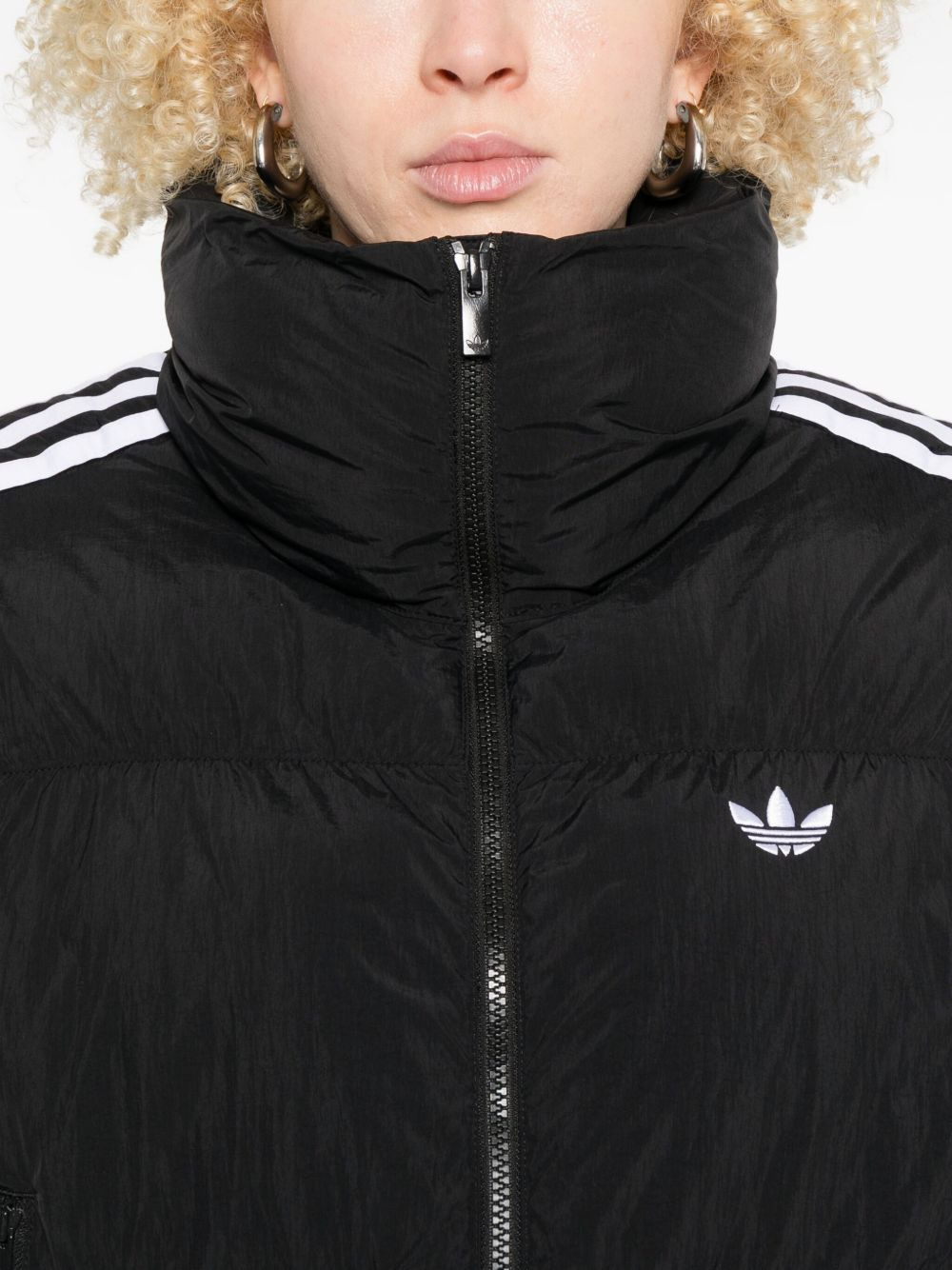 three-stripes logo puffer jacket - 5