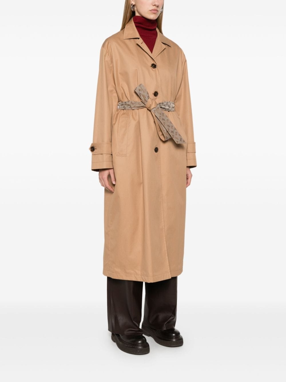 belted trench coat - 3