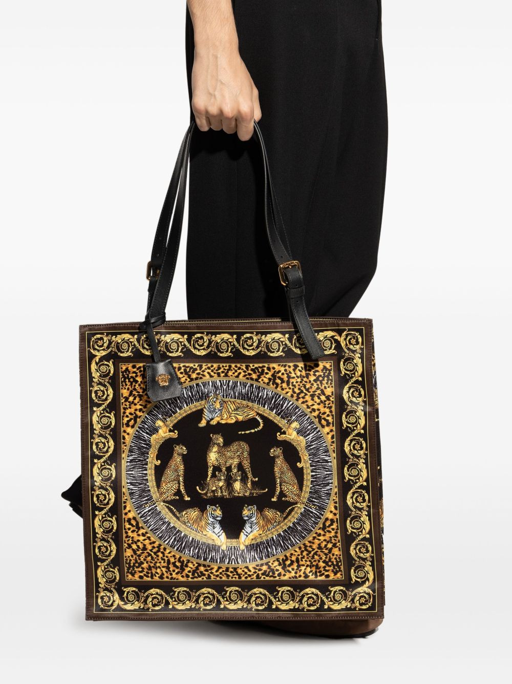 animal-print baroque tote bag - 2