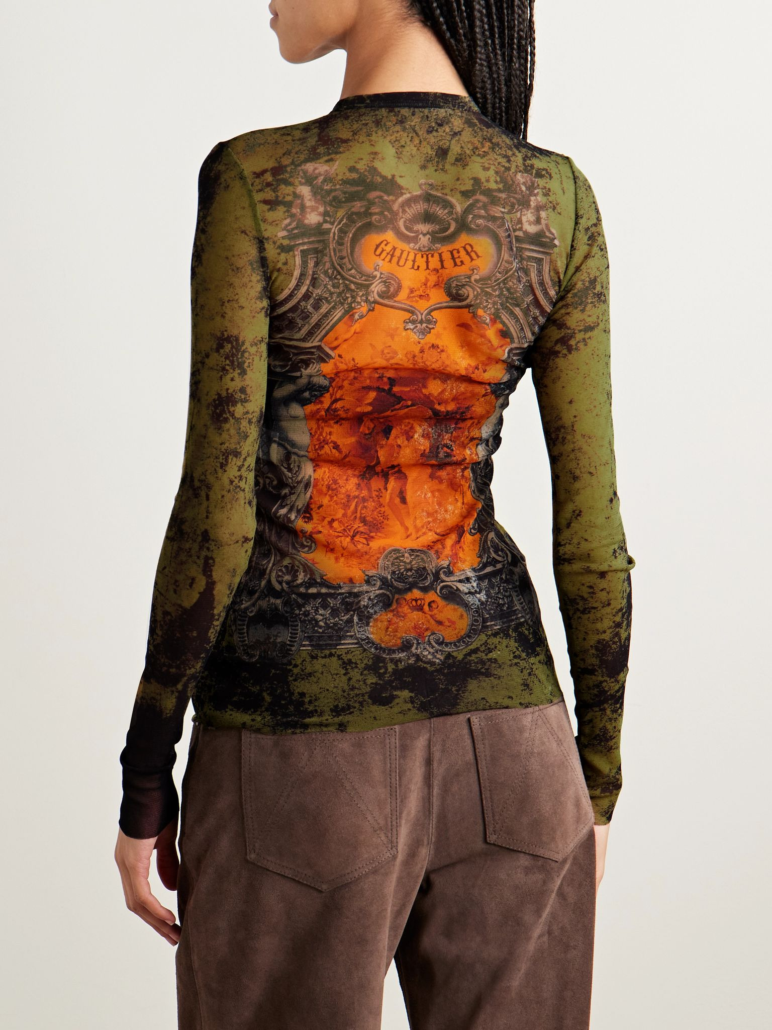 Printed mesh top Orange - 4