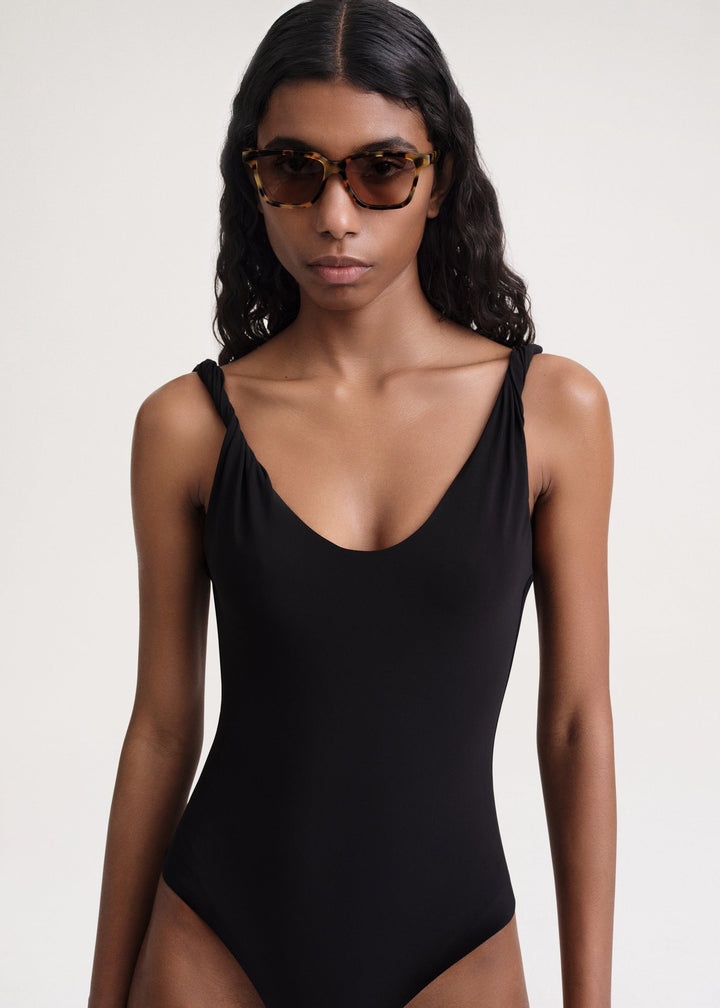 Twist-strap swimsuit black - 5
