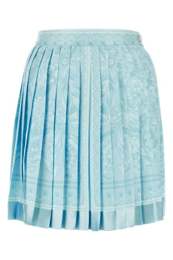 Versace Woman Printed Silk Mini Skirt - 1