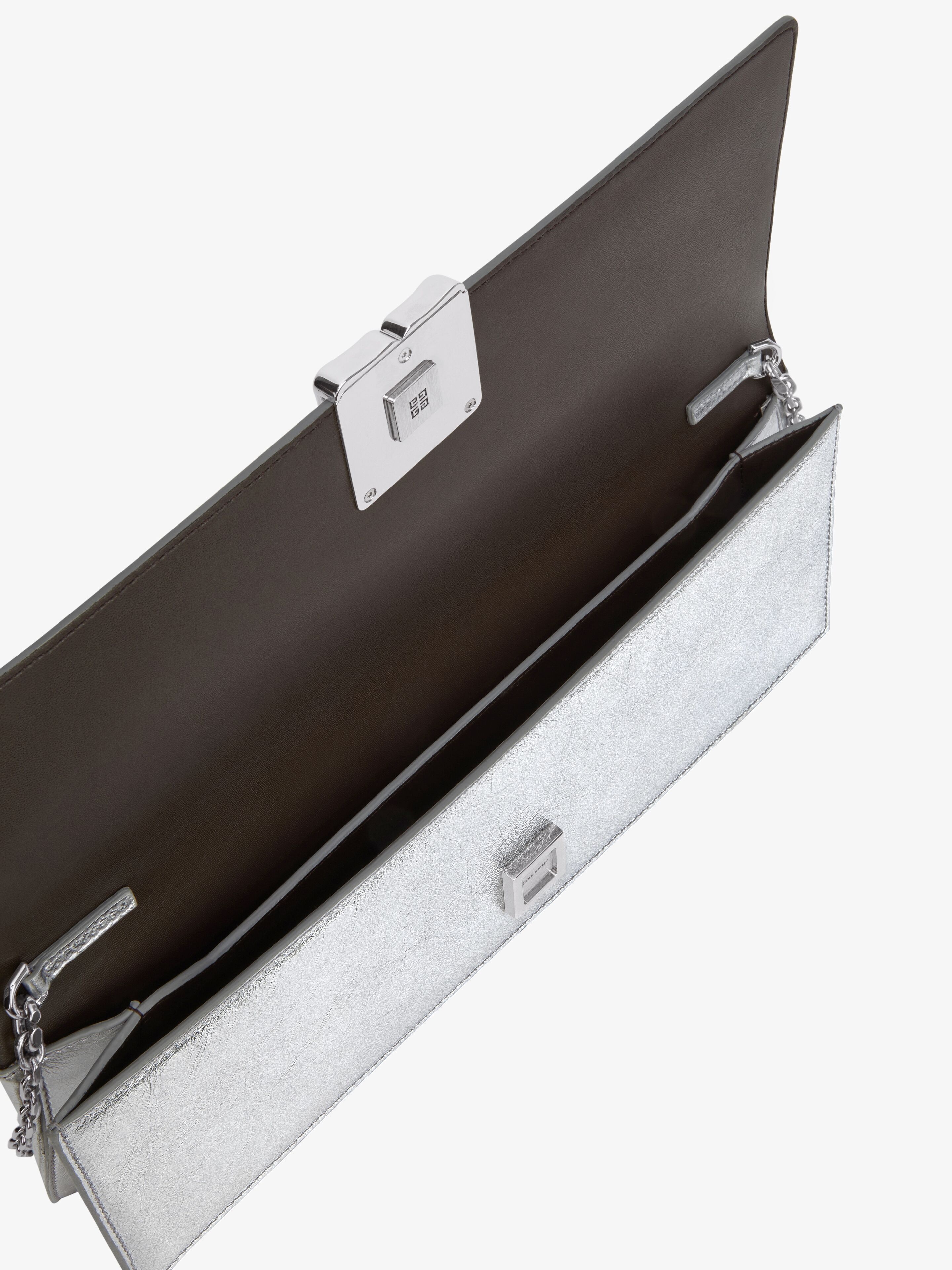 4G LIQUID CLUTCH BAG IN LAMINATED LEATHER - 5