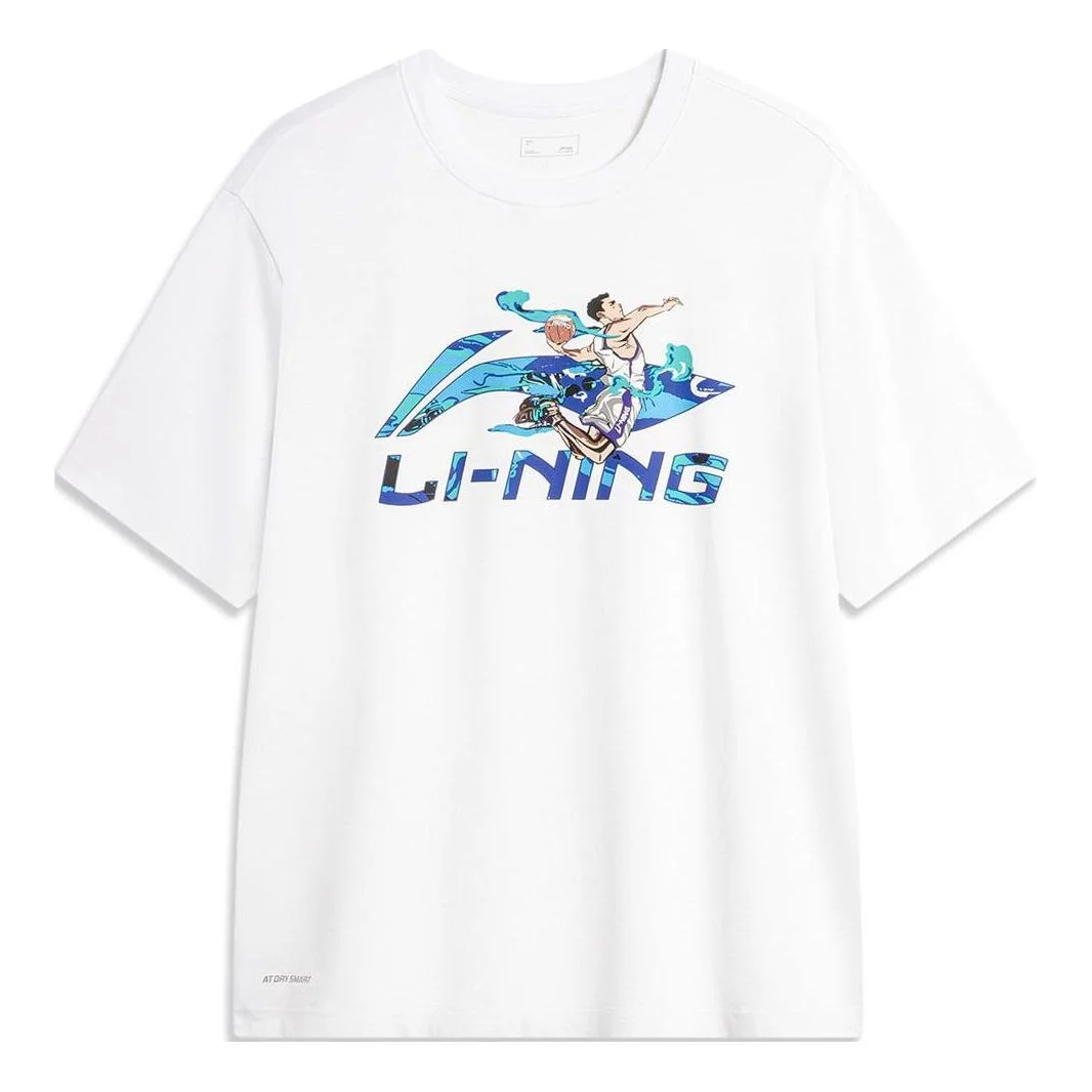 Li-Ning Hoops Comics Graphic T-shirt 'White' AHSU673-4 - 1