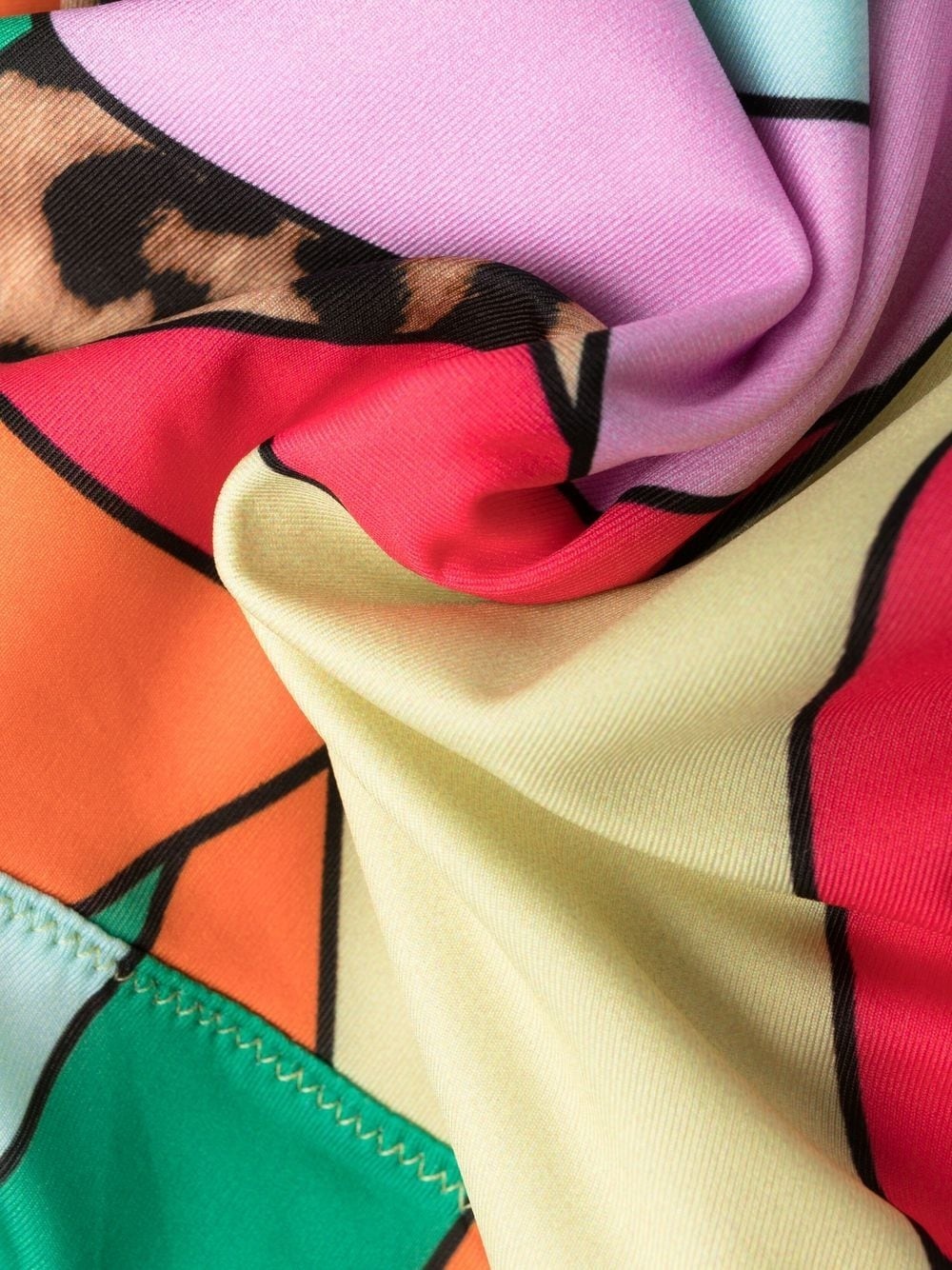 rainbow patchwork-print monokini - 3