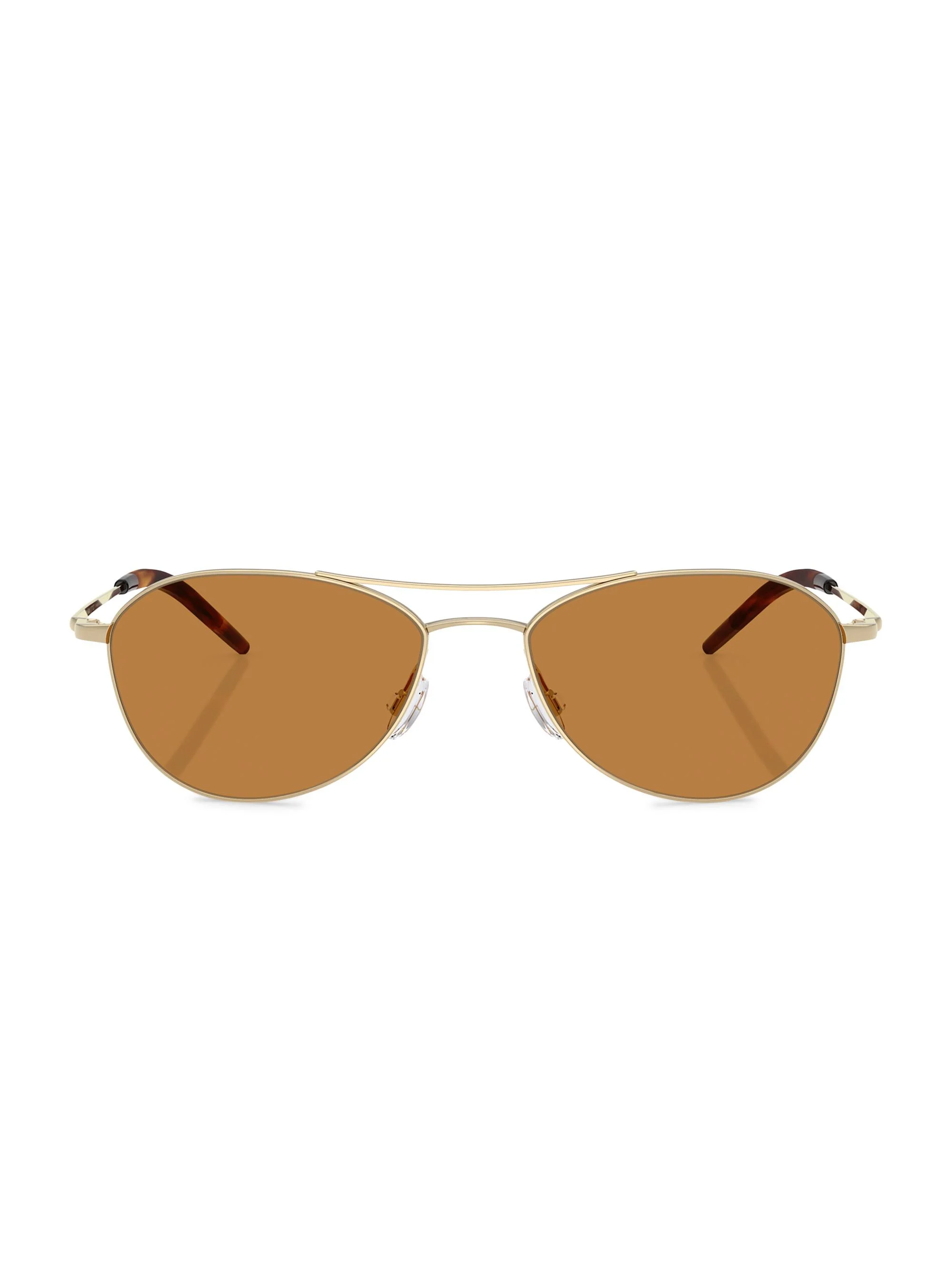 Women's Aero Ii 57MM Aviator Sunglasses - Gold Orange - 1