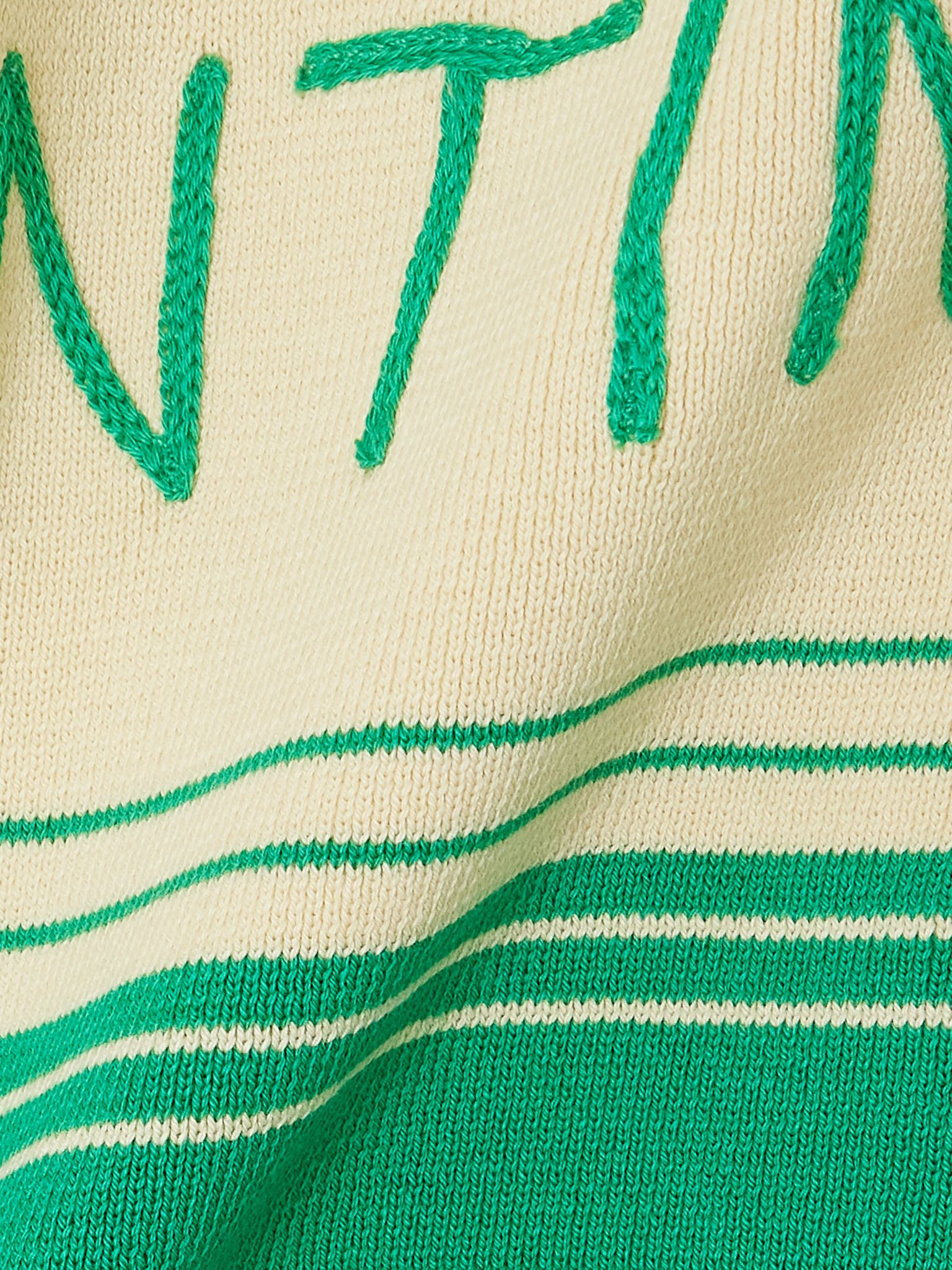 Embroidered striped cotton T-shirt Green - 6