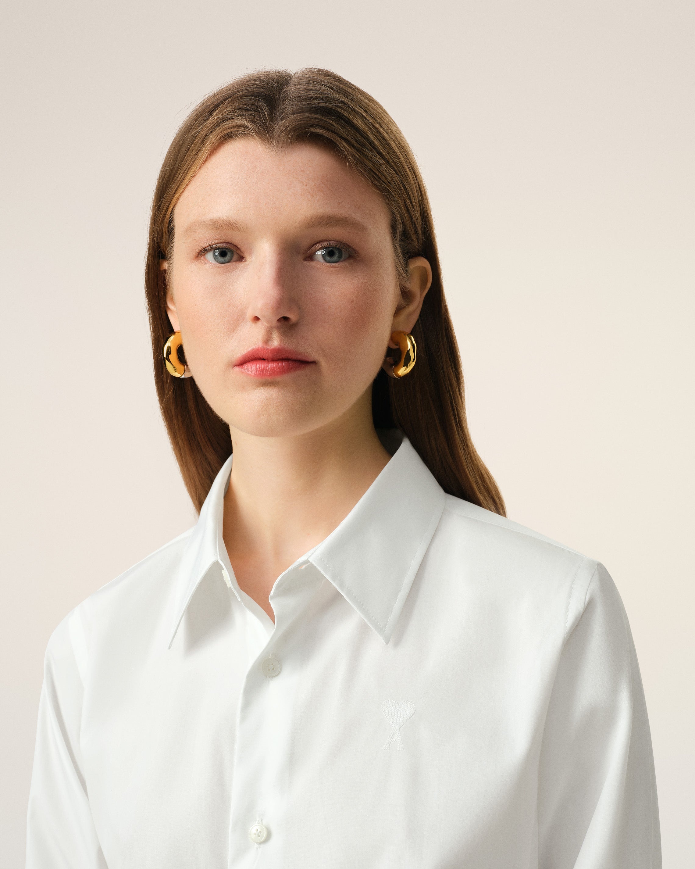 WHITE COTTON AMI DE COEUR CLASSIC SHIRT - 4