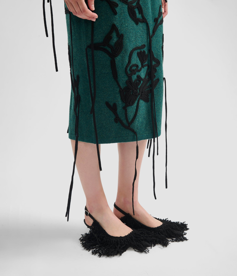 EMBROIDERED MERINO WOOL PENCIL SKIRT 4