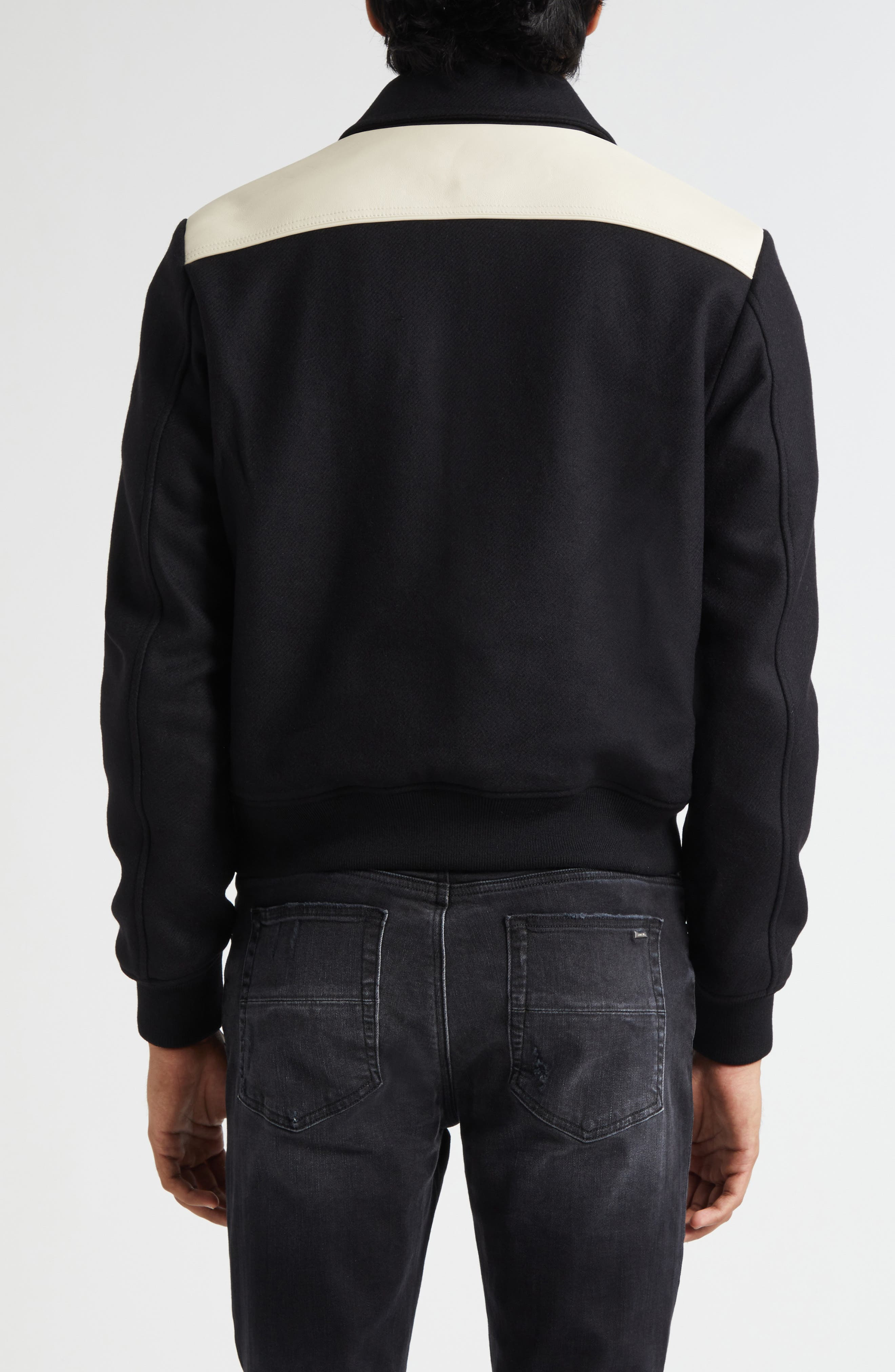 AMIRI MA Mixed Media Band Jacket in Black at Nordstrom - 3