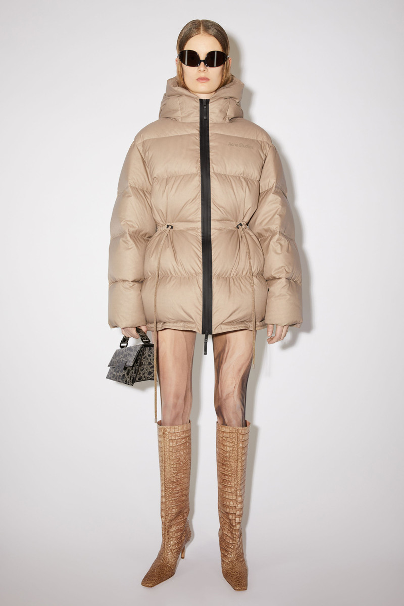 Acne Studios Hooded puffer jacket - Mushroom beige outlook