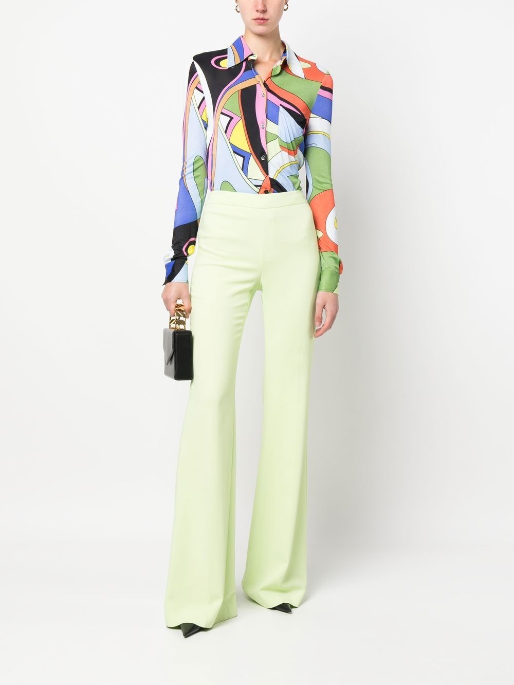 flared high-waist trousers - 2