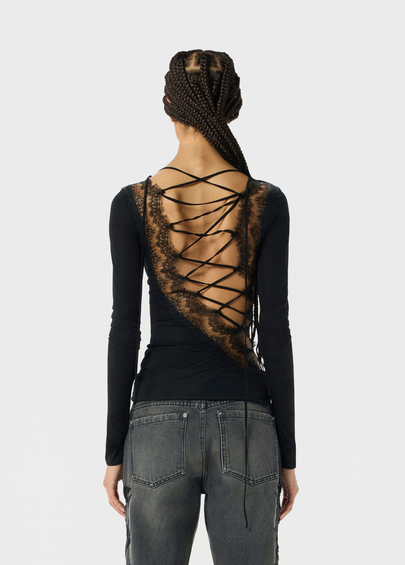 JERSEY TOP WITH SCALLOPED LACE INSERTS 3