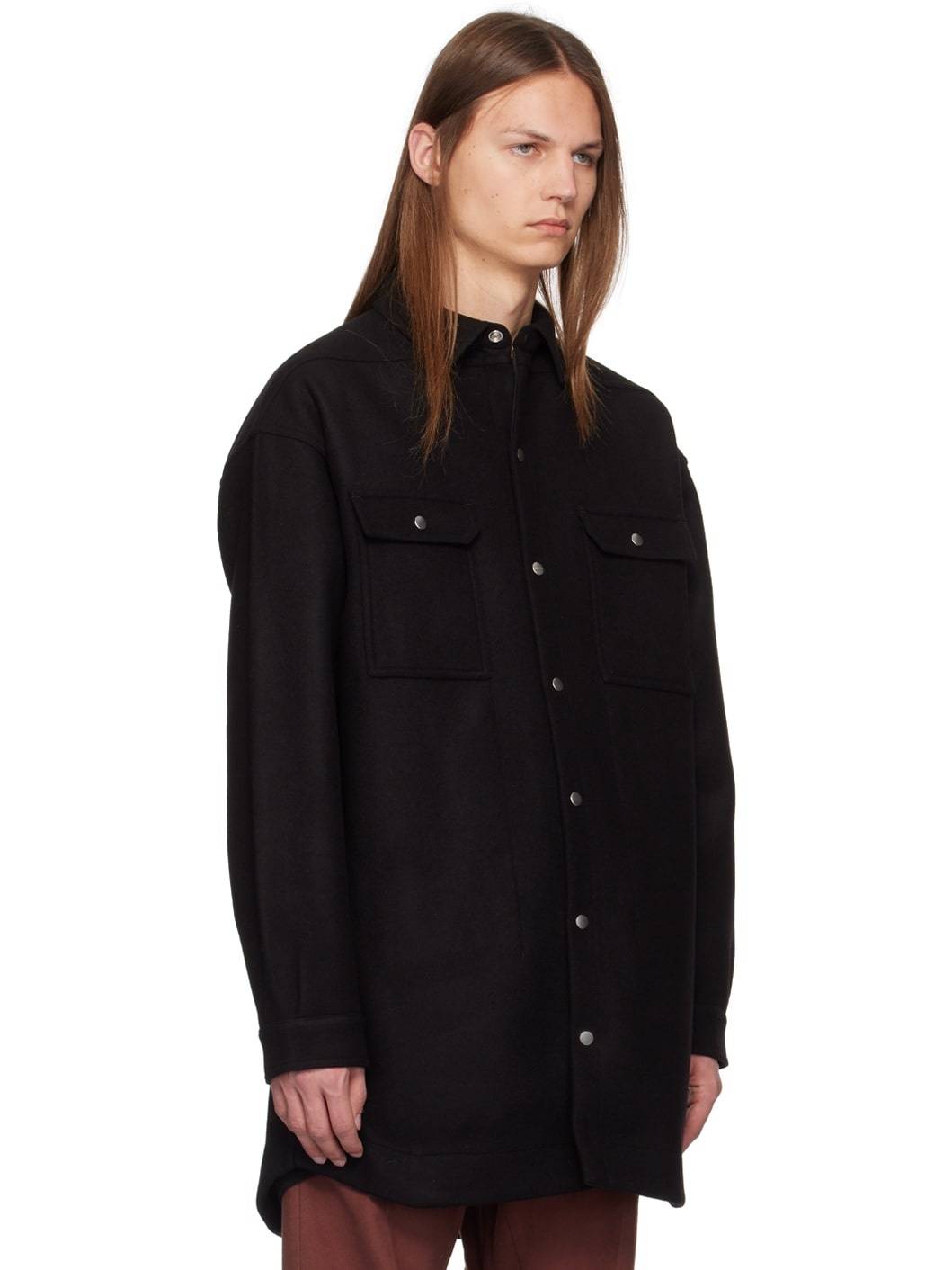 Black Porterville Melton Outer Shirt - 4