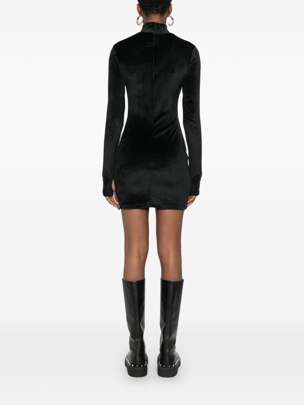 velvet mini dress - 4