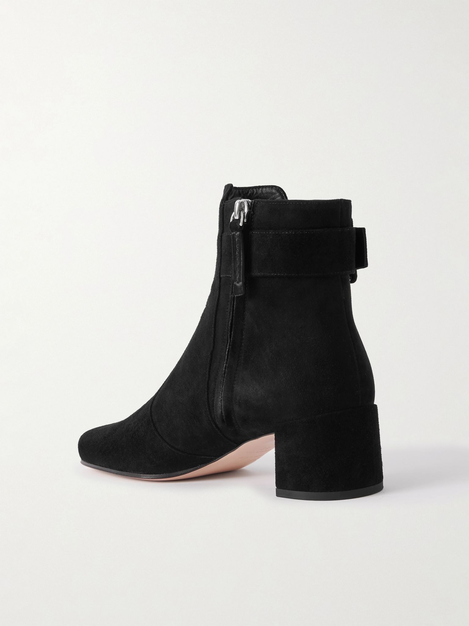Très Vivier Polly 45 buckled suede ankle boots Black - 3