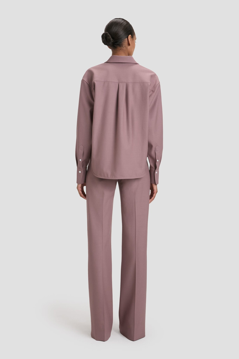 Cropped Long Sleeve Shirt In Mauve 5