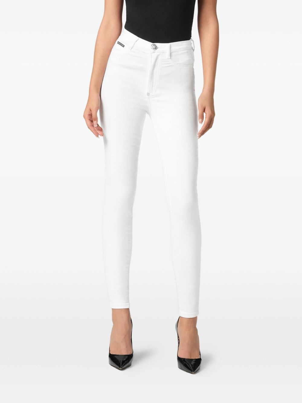 high-waisted skinny-cut jeans - 3