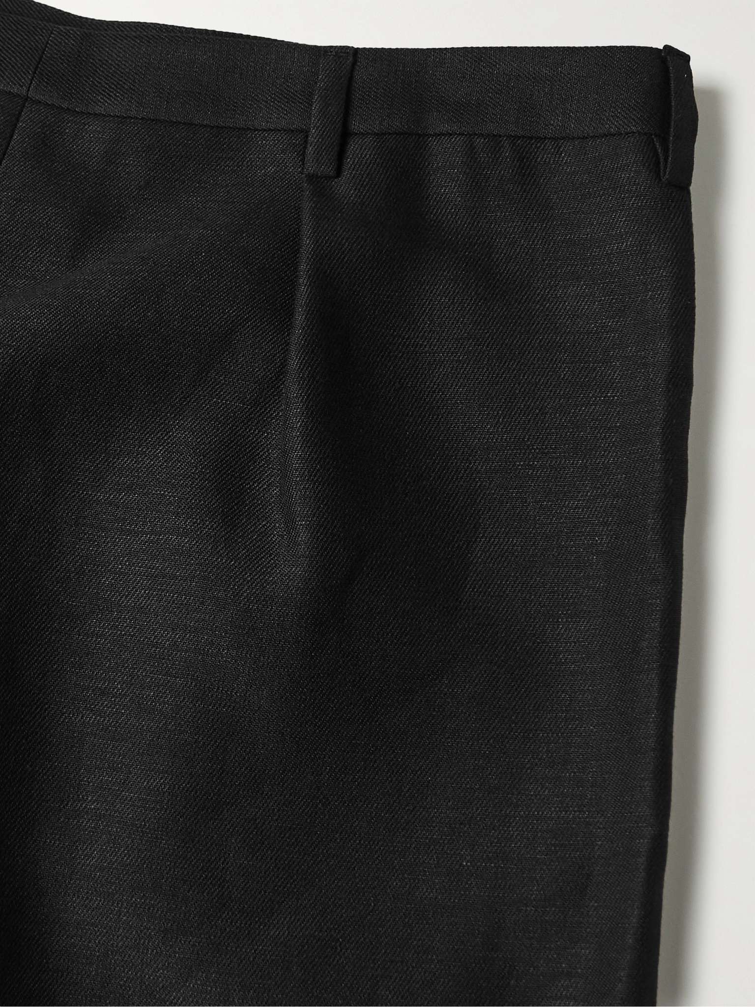 Tapered Pleated Linen and Cotton-Blend Trousers - 5