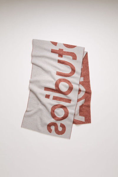 Acne Studios Logo-jacquard scarf brick red/light blue outlook