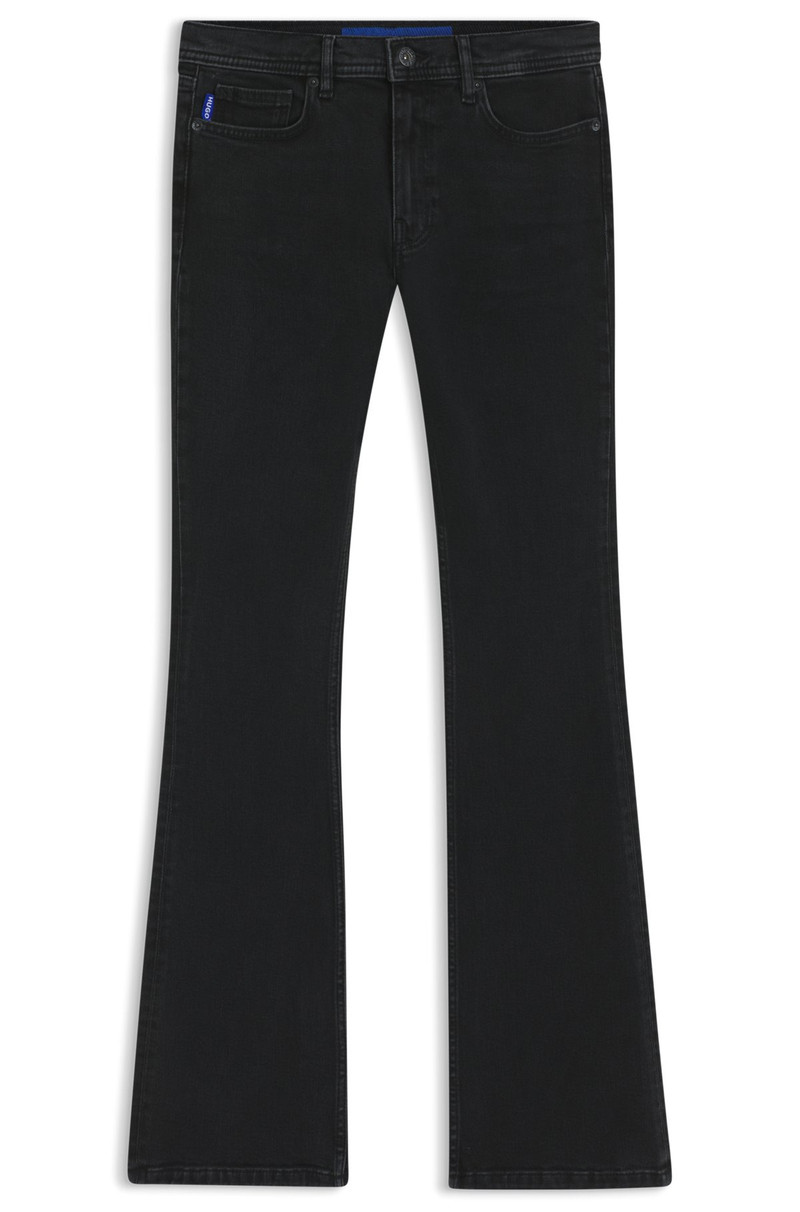 FLARED JEANS IN BLACK COMFORT-STRETCH DENIM 1