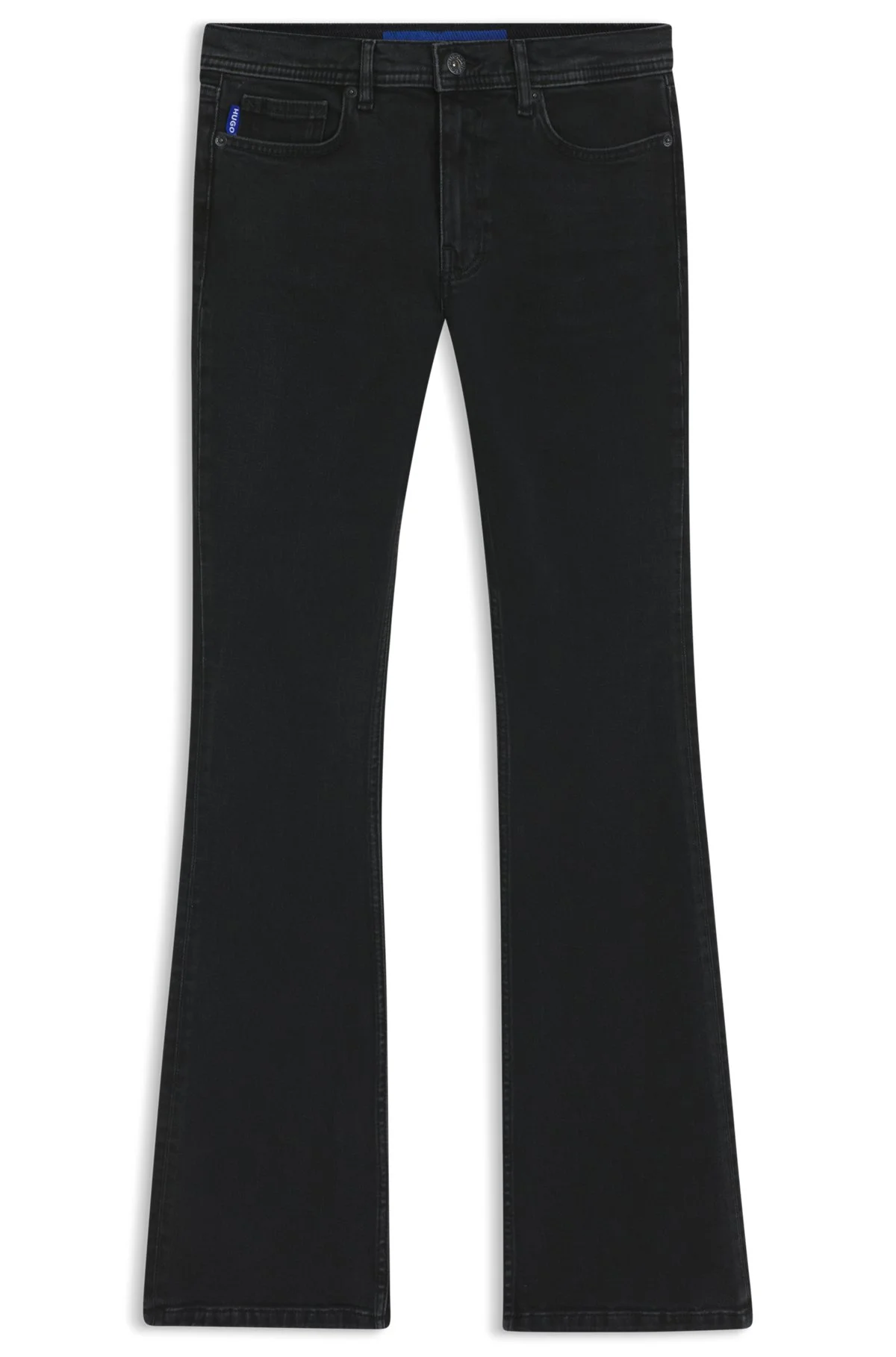 FLARED JEANS IN BLACK COMFORT-STRETCH DENIM - 1