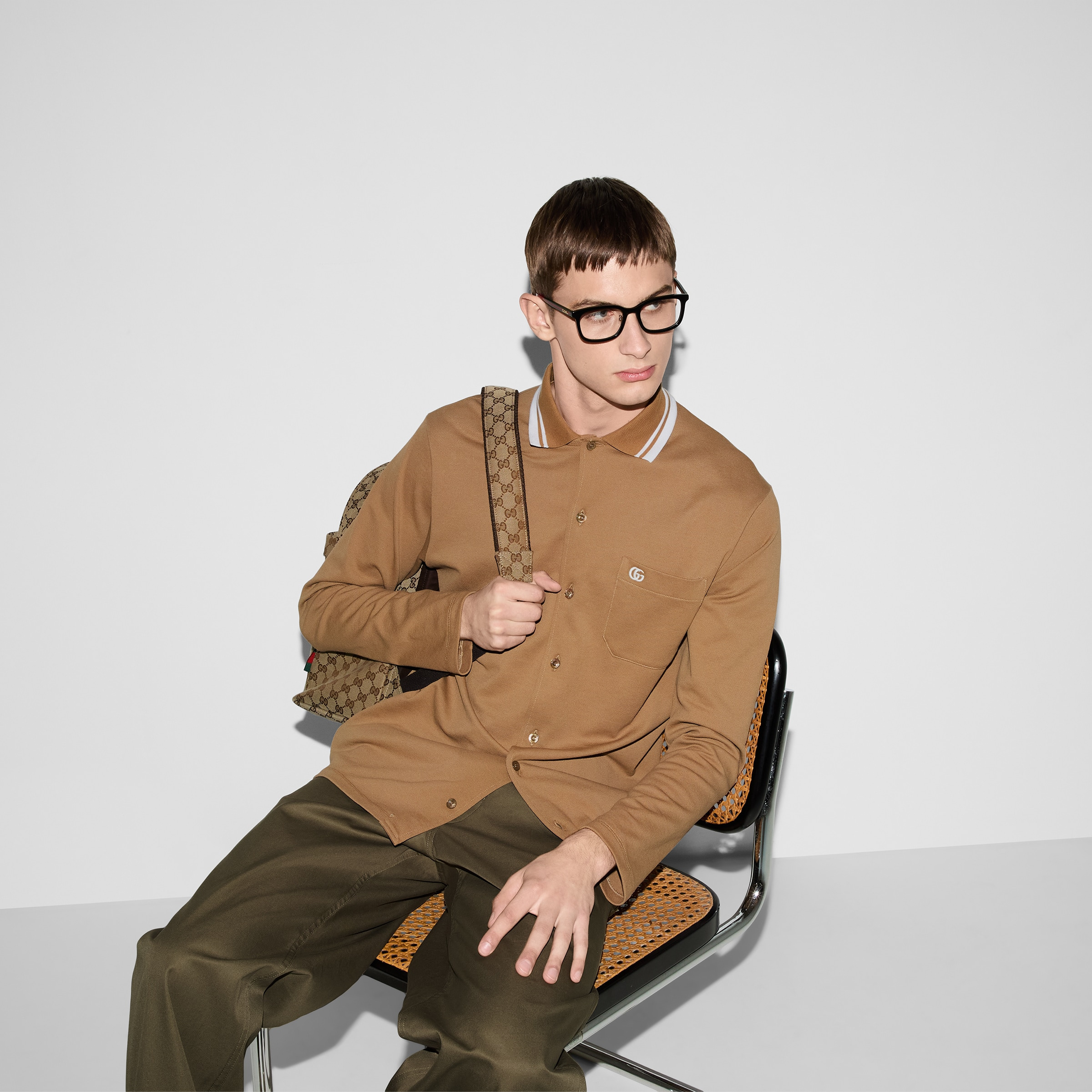 Cotton piquet polo shirt with embroidery - 6