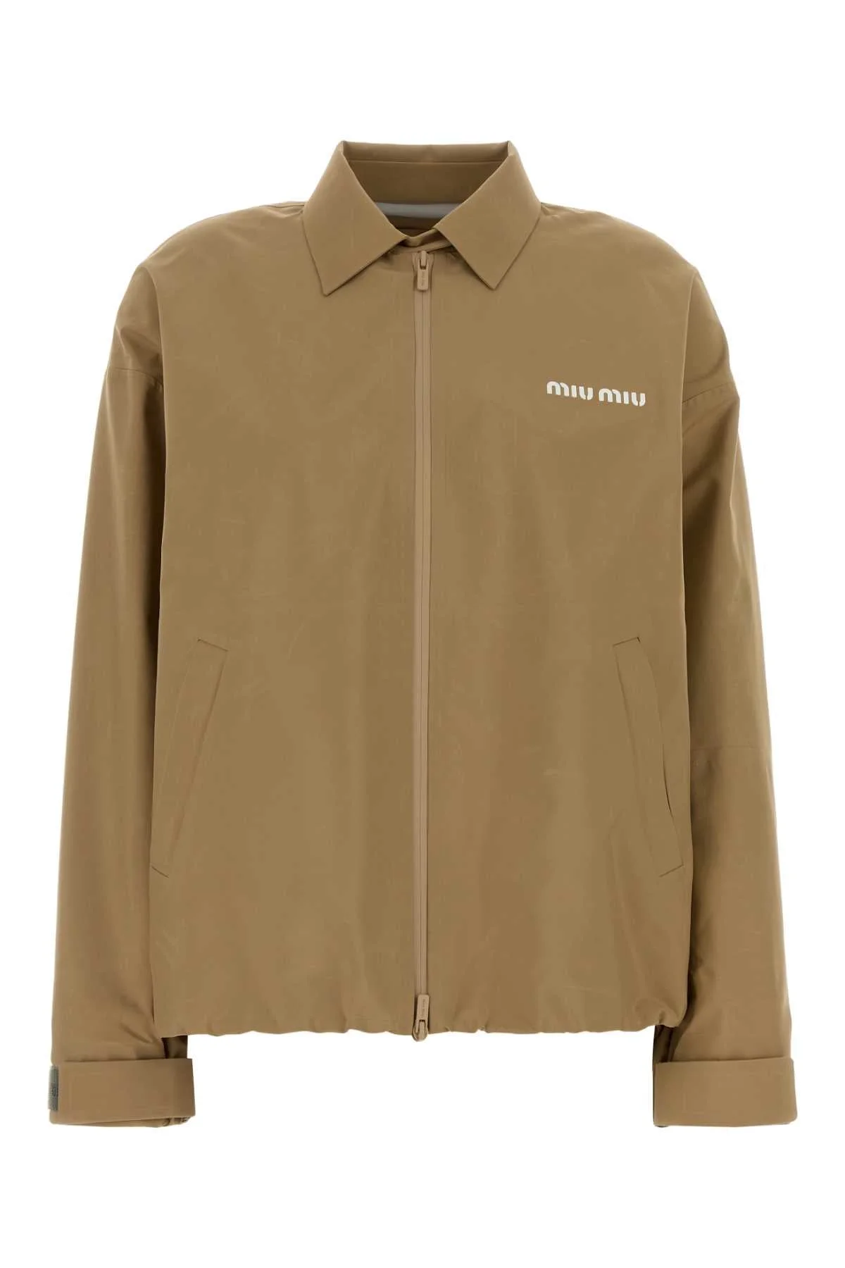 Miu Miu Women Beige Tech Fabric Windbreaker - 1