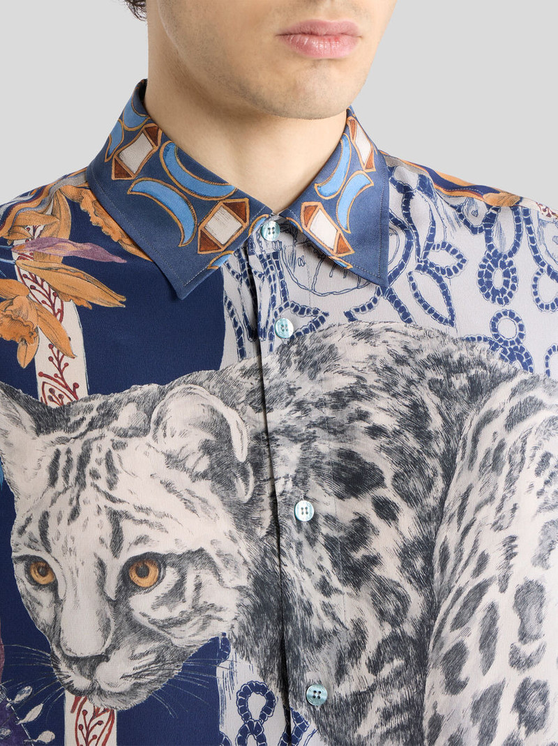 Etro SILK SHIRT WITH PLACED LEOPARD PRINT outlook