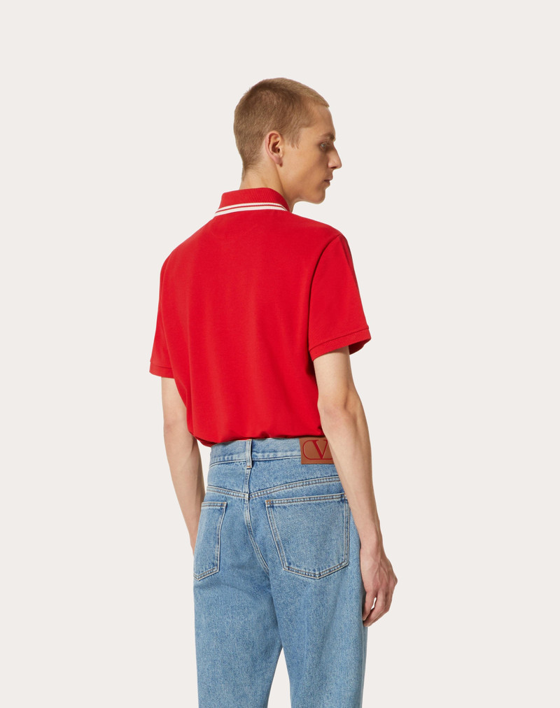 COTTON-PIQUE POLO SHIRT WITH MAISON VALENTINO EMBROIDERY 4