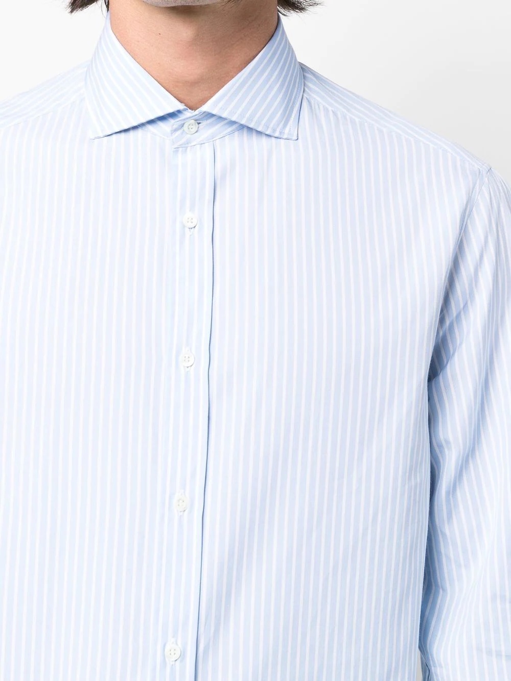 stripe-print cutaway-collar shirt - 5