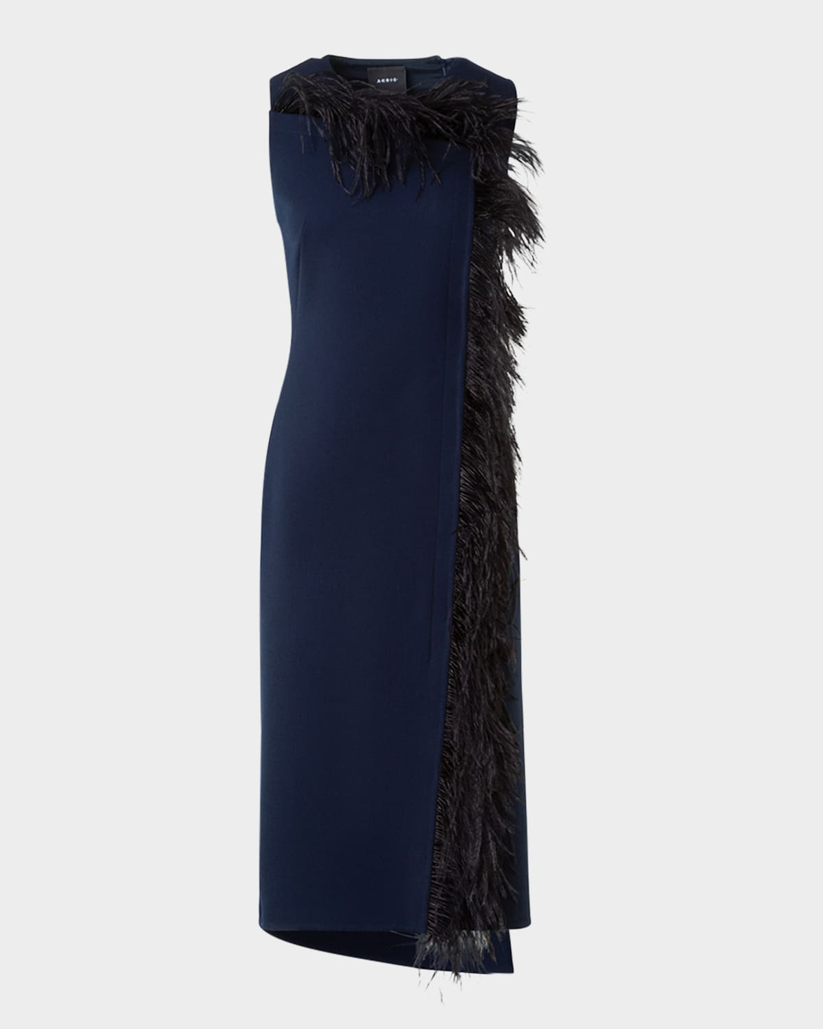 Asymmetric Double-Face Wool Midi Dress - 1