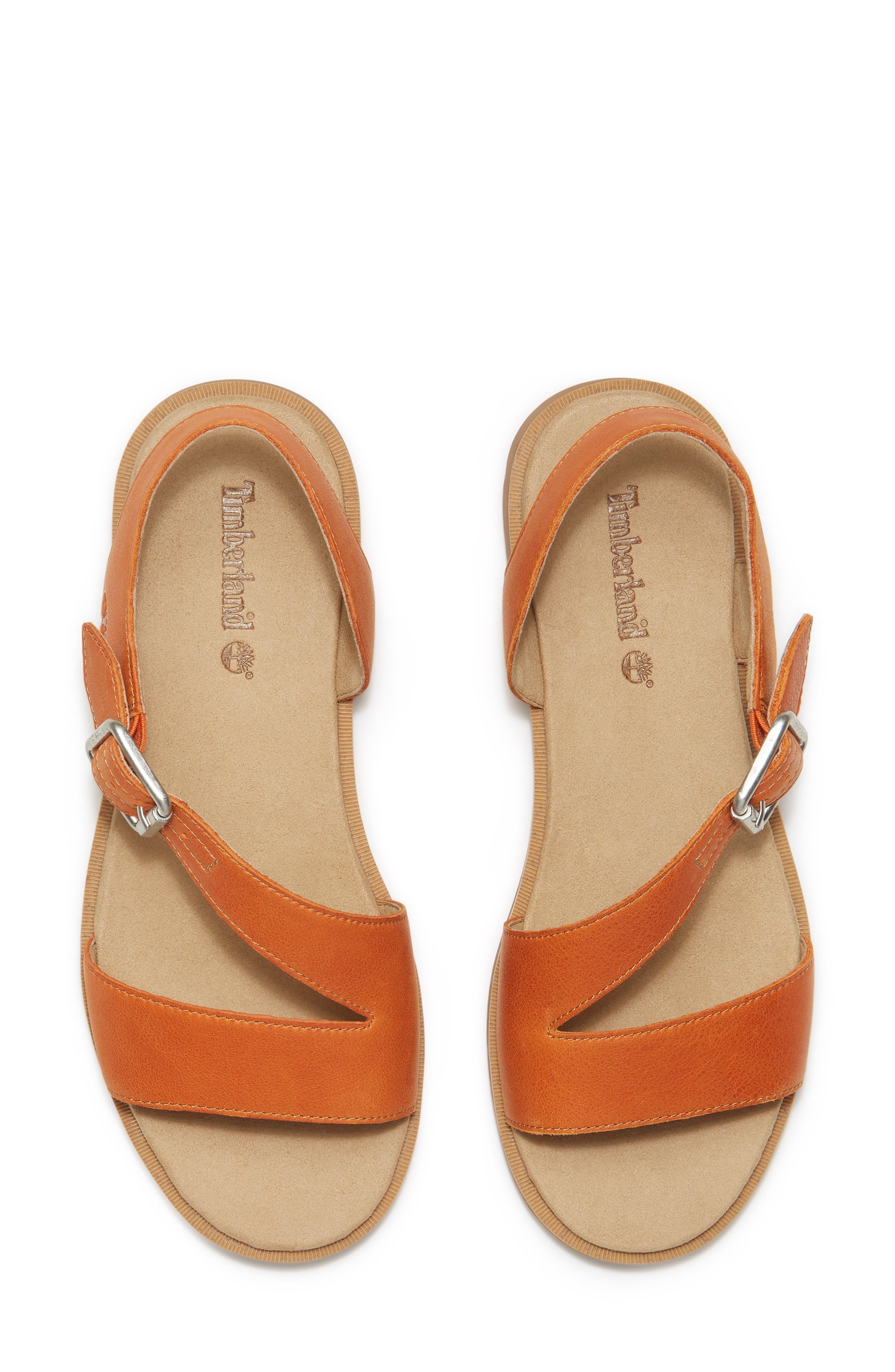 Timberland Calista Bay Sandal in Medium Orange Full Grain at Nordstrom - 4