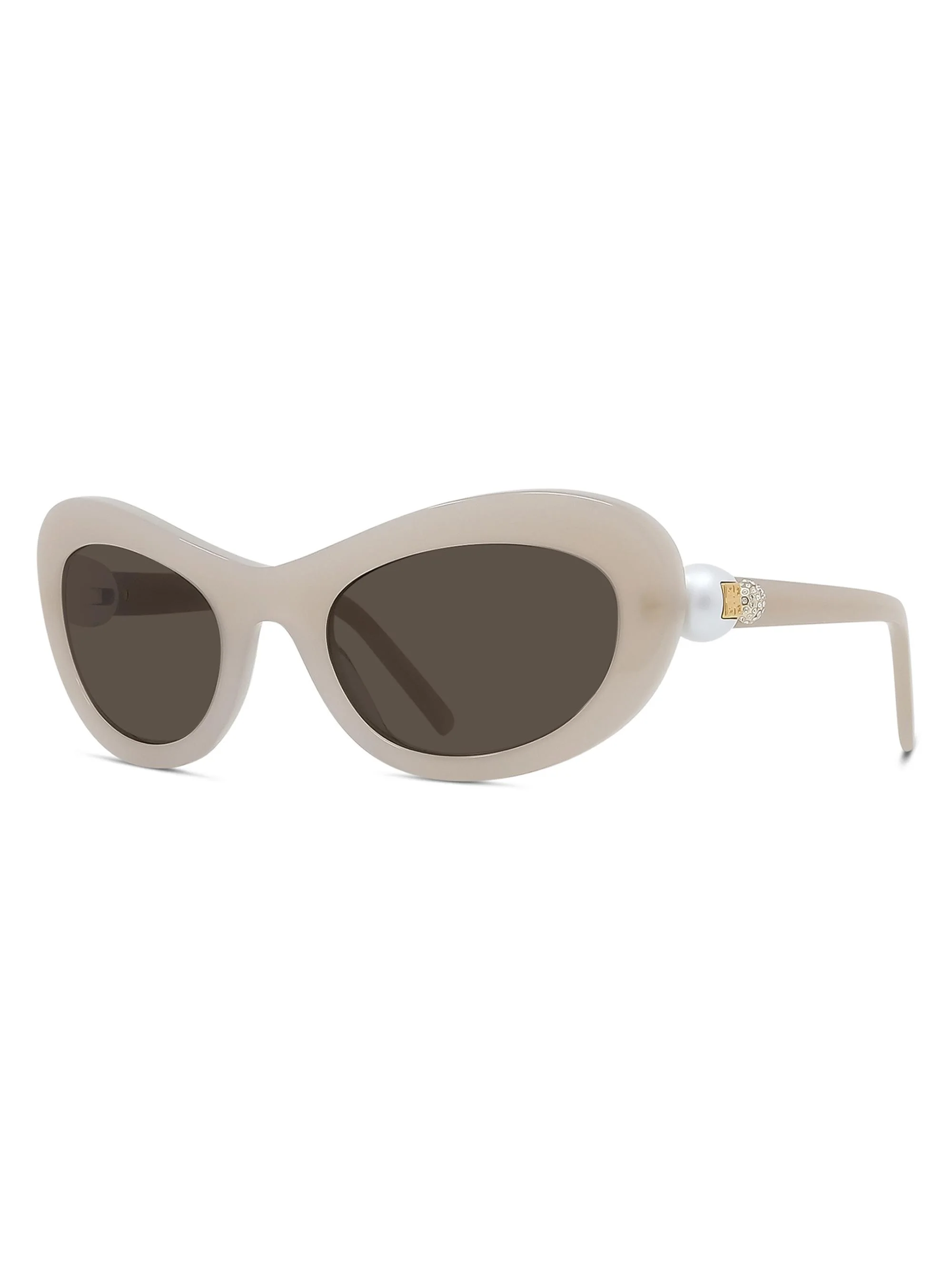 Women's Pearl Oval 51MM Sunglasses - Ivory Brown - 1