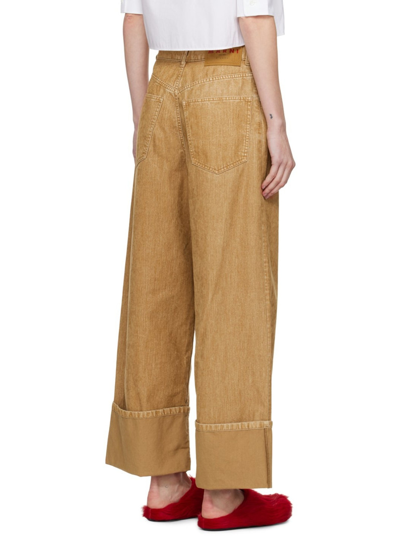 Tan Flocked Jeans 3