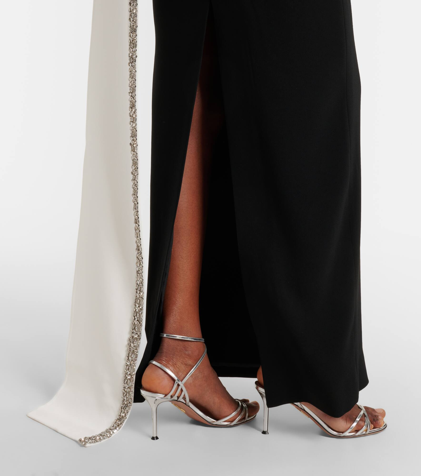 Caped embellished satin crêpe gown - 6
