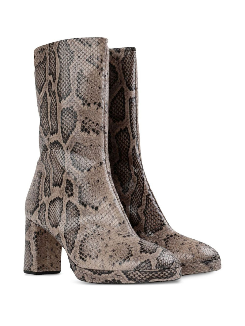 MIISTA 80mm Carlota snakeskin-effect block-heel boots outlook