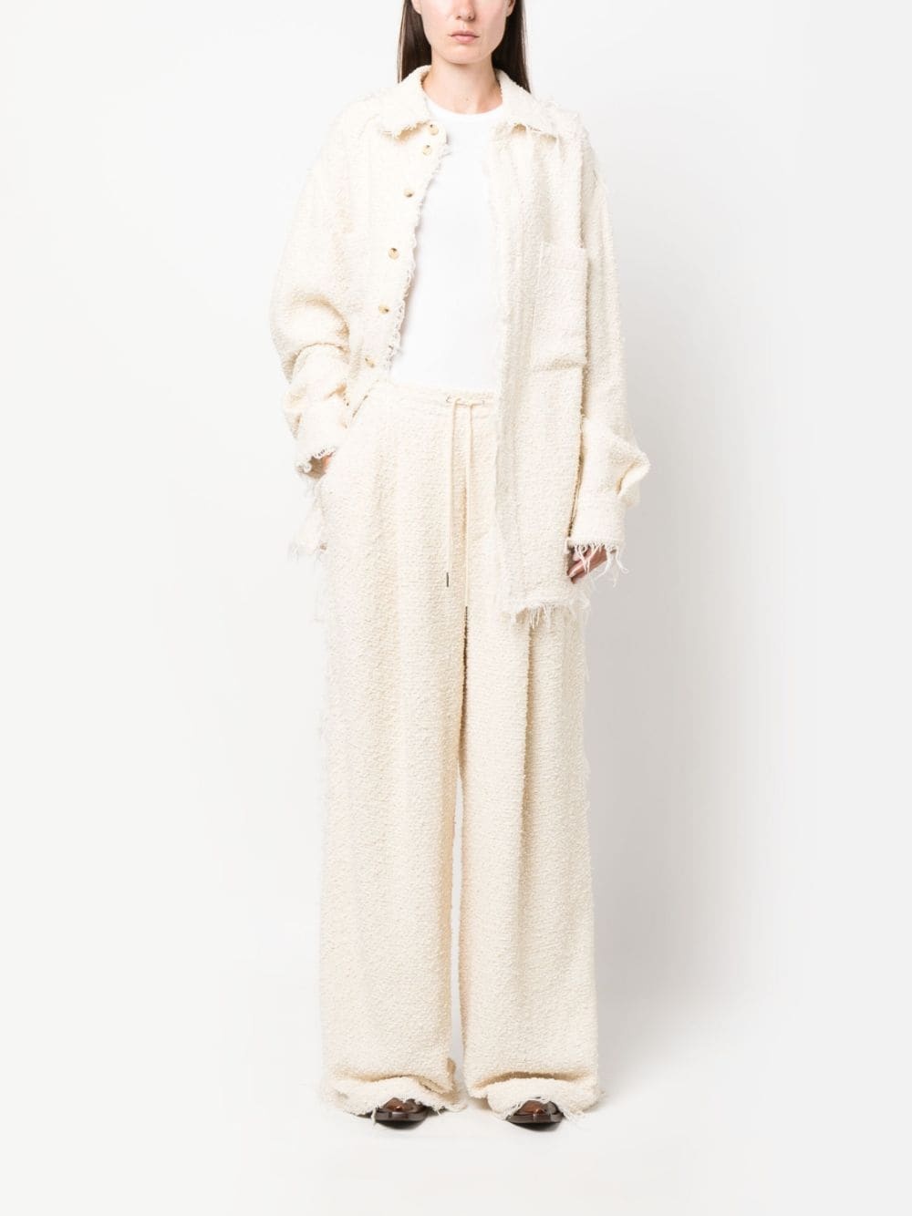 bouclÃ© wide-leg trousers - 3