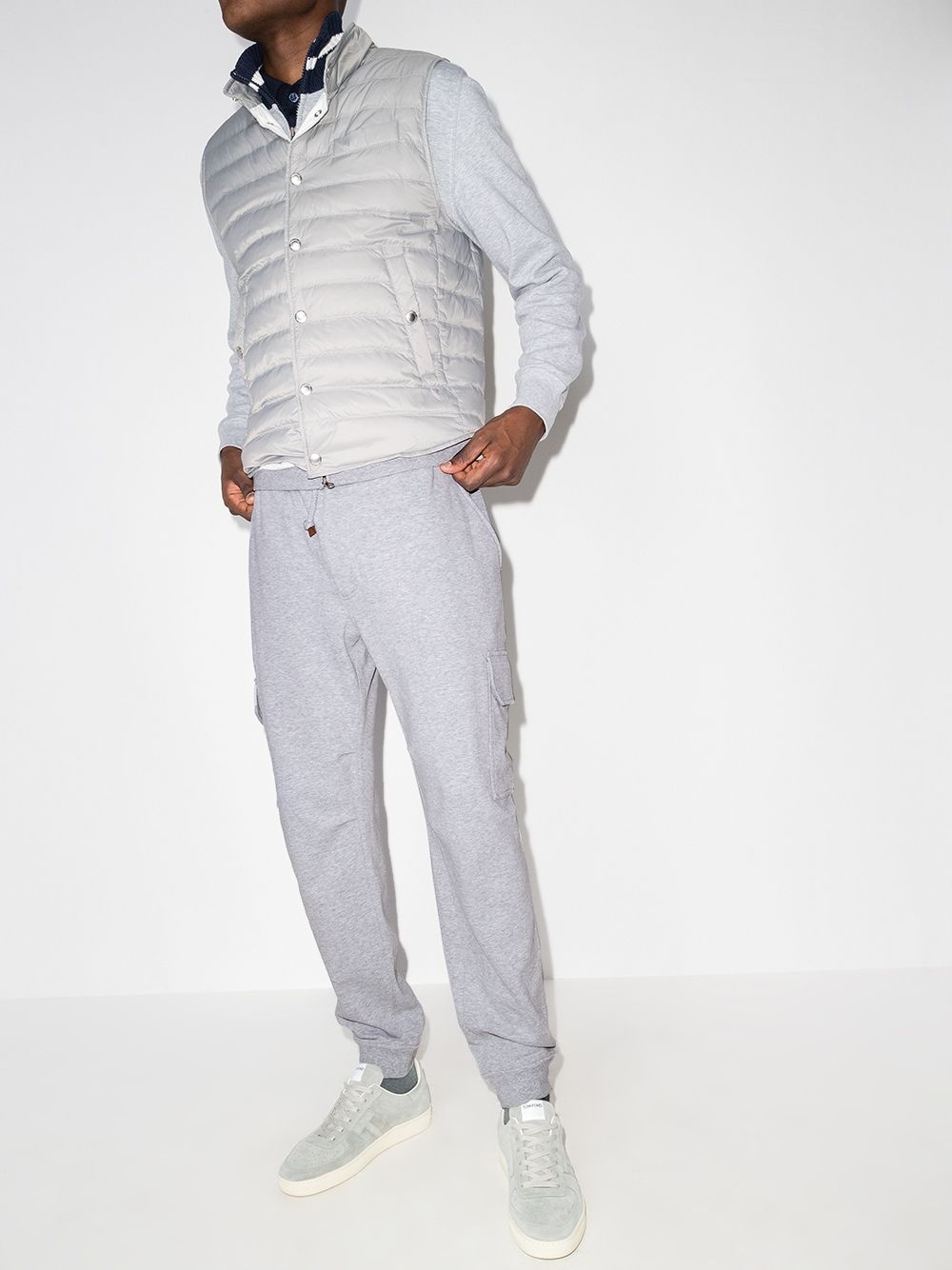 tapered drawstring track pants - 5