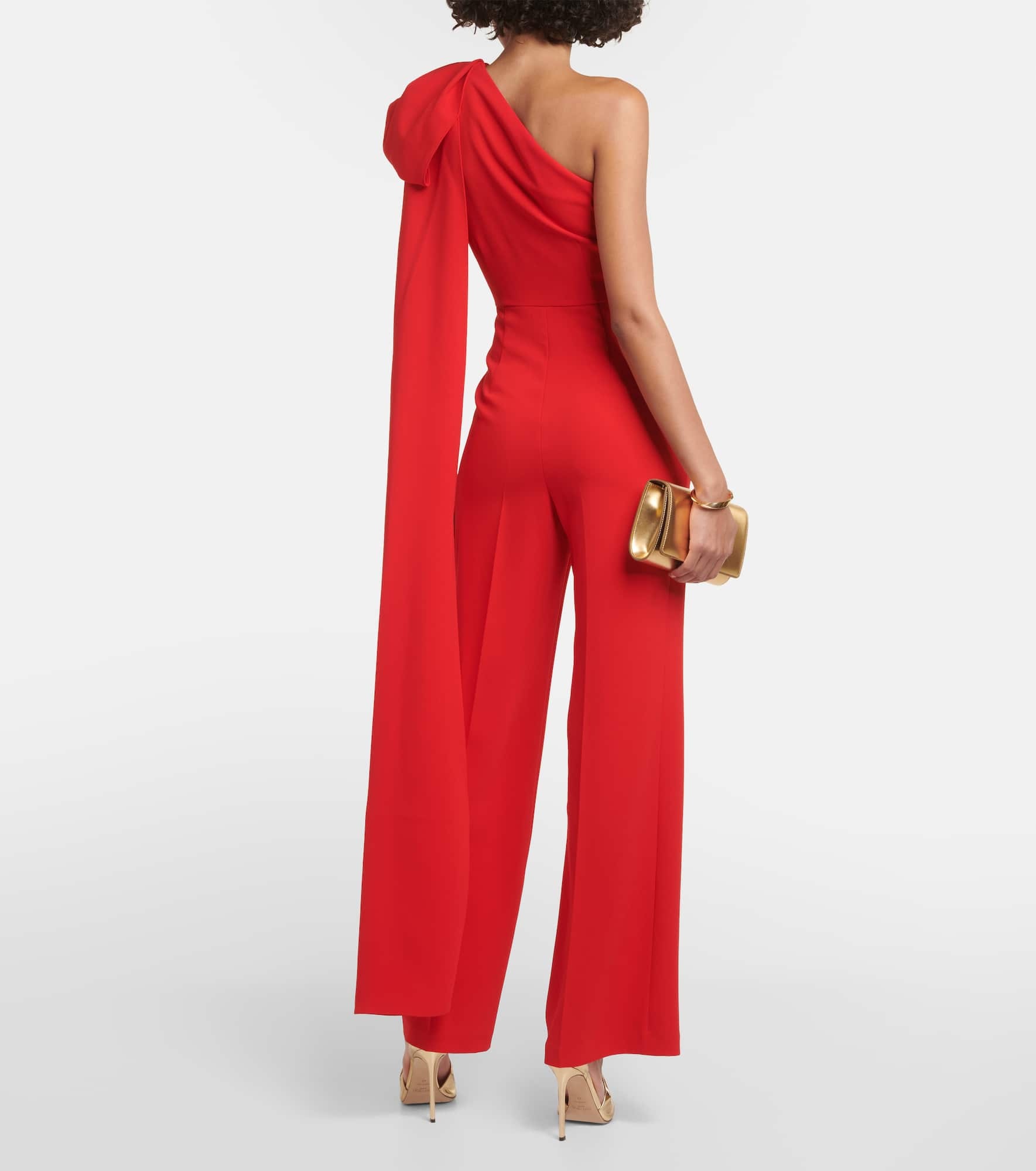 Bow-detail asymmetric cady jumpsuit - 3