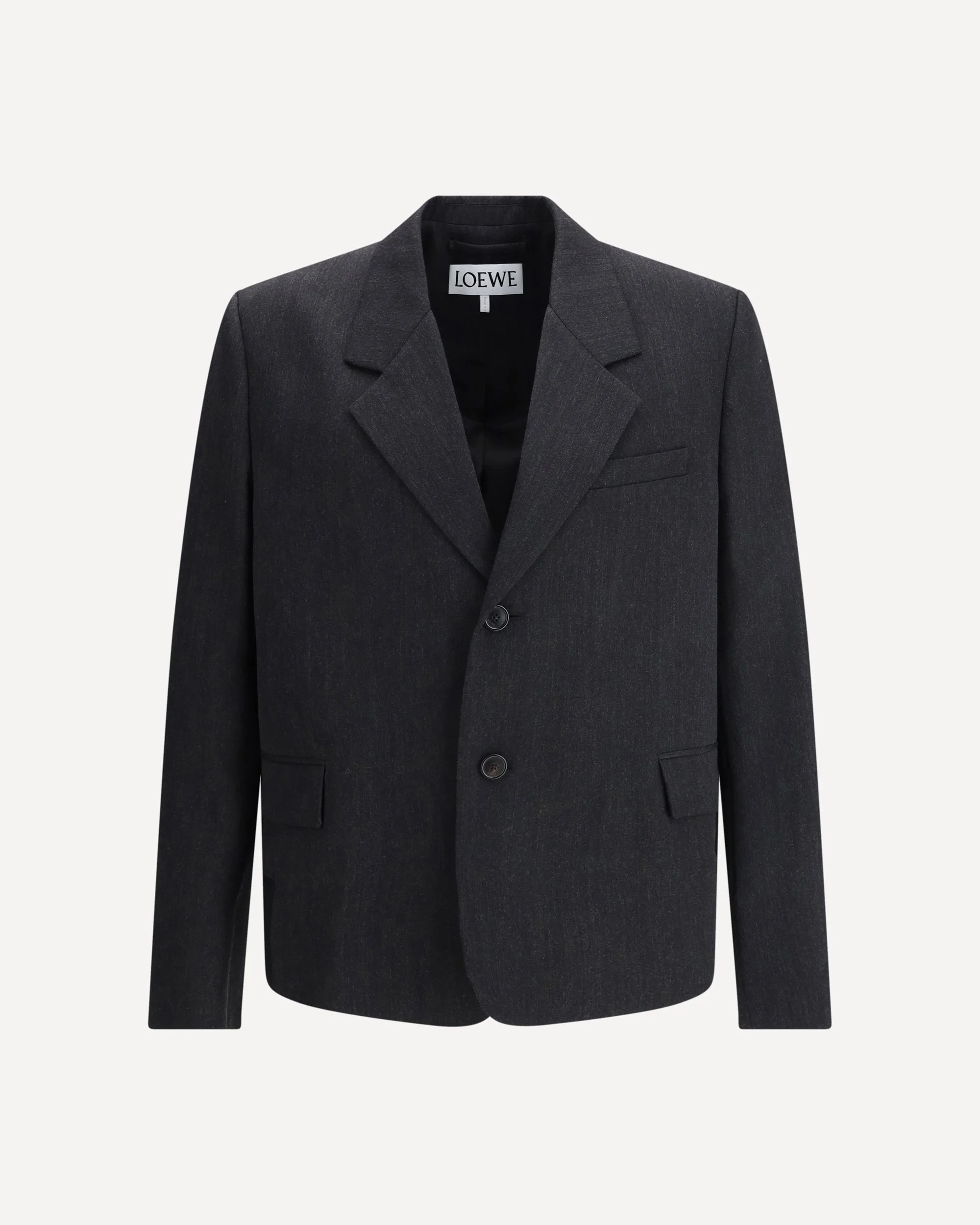 Single-Breasted Jacket in Wool Gabardine - 1