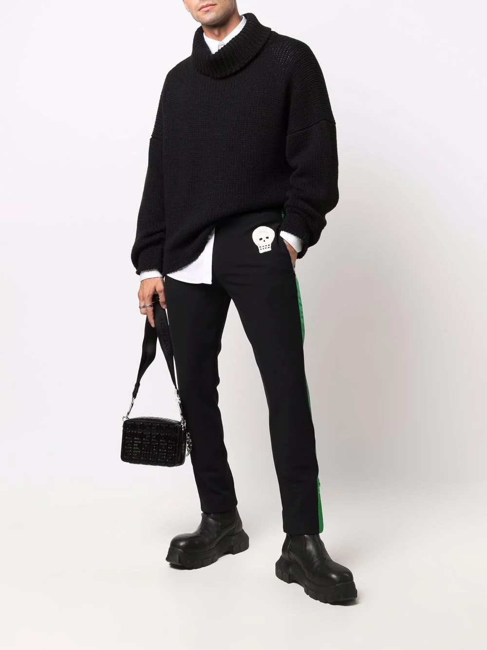 skull-patch slim-fit track pants - 2