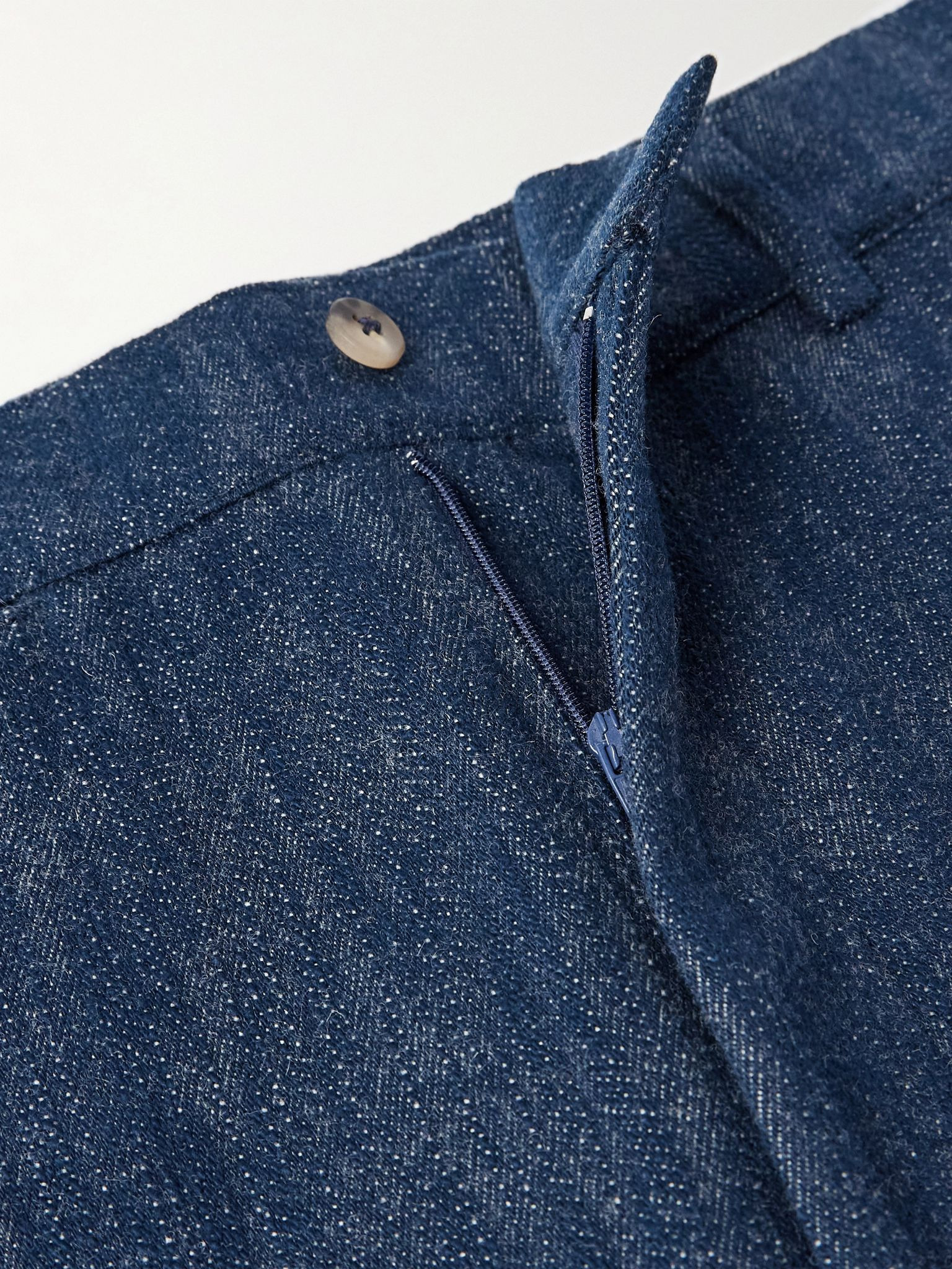 Balloon Tapered Cotton and Virgin Wool-Blend Trousers Blue - 6