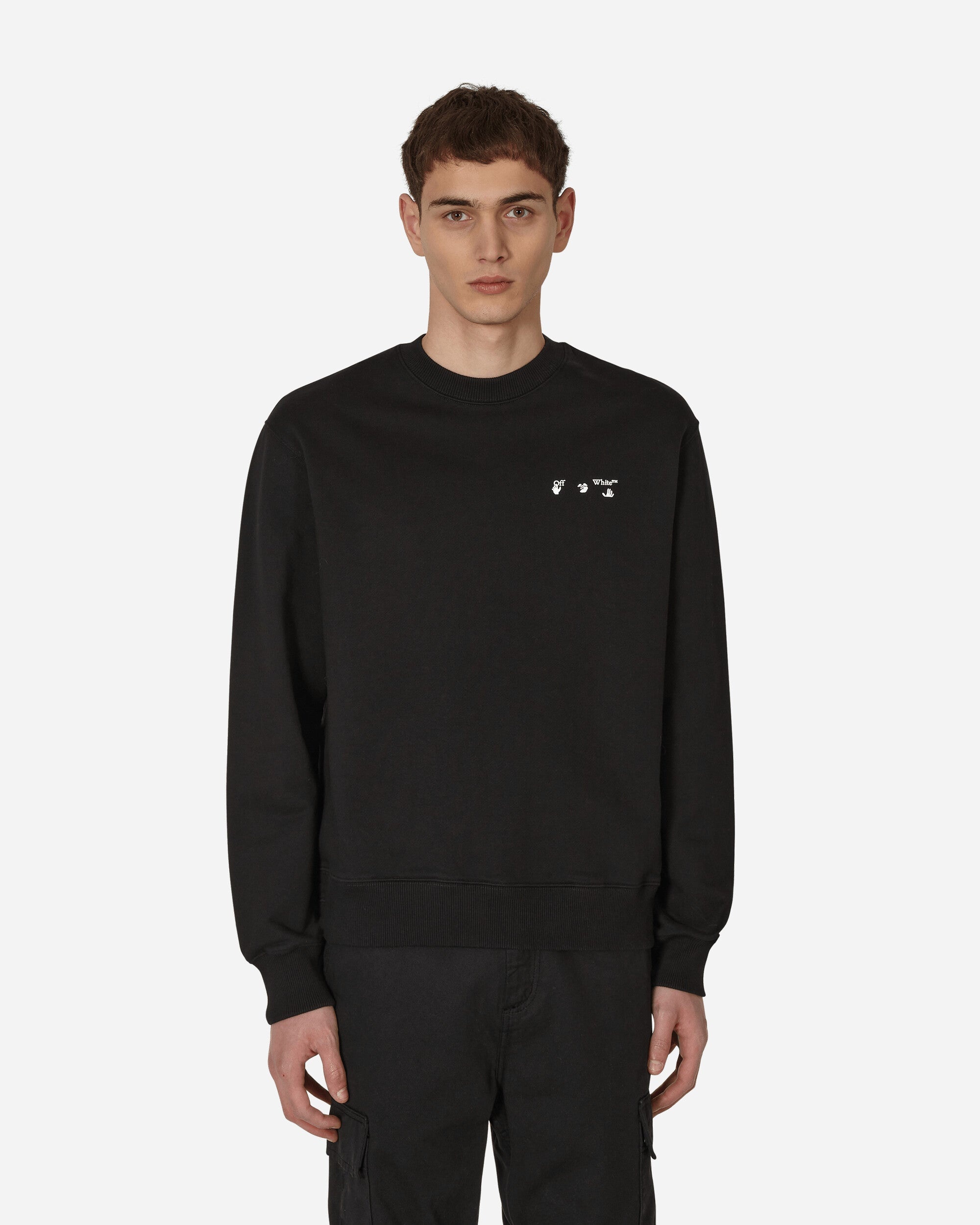 Off-White Logo Slim Crewneck Sweatshirt Black | slamjam | REVERSIBLE
