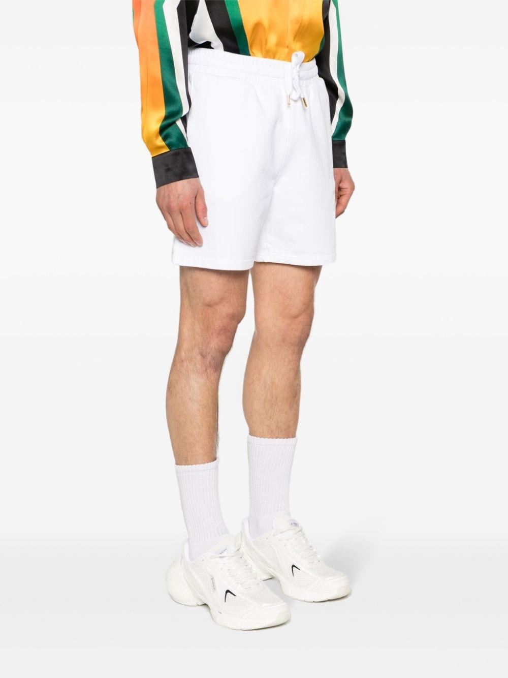 logo-patch jersey track shorts - 4