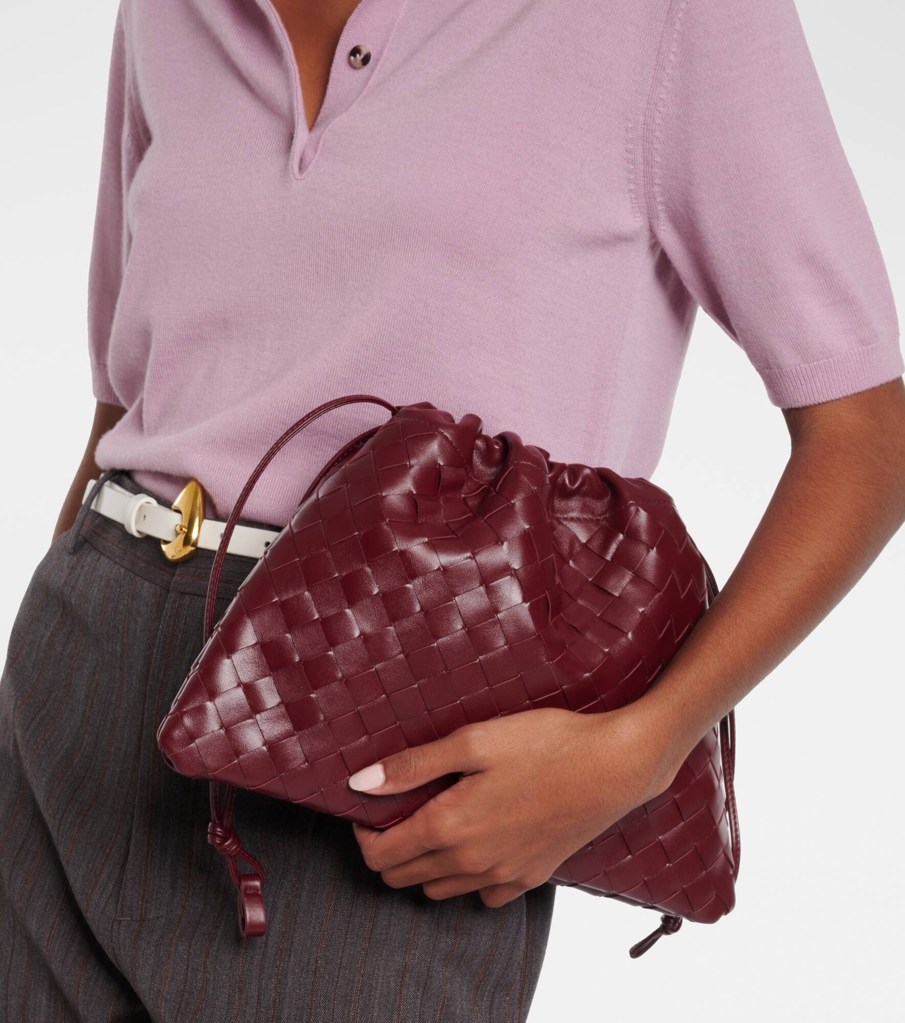 Intrecciato leather pouch - 2