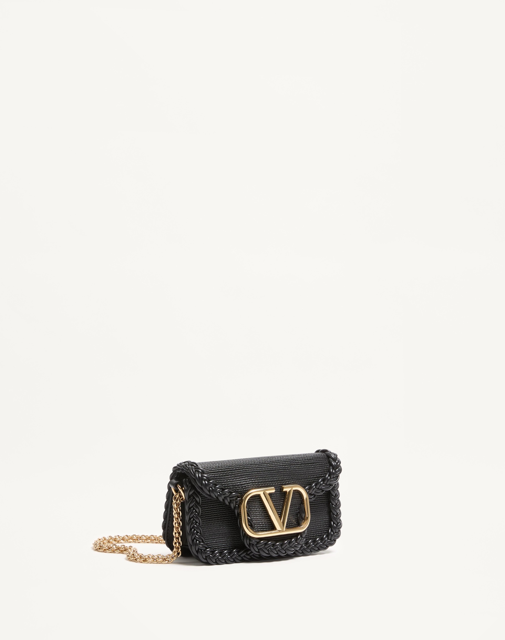 VALENTINO GARAVANI LOCÒ SMALL SHOULDER BAG WITH WOVEN TRIM - 2